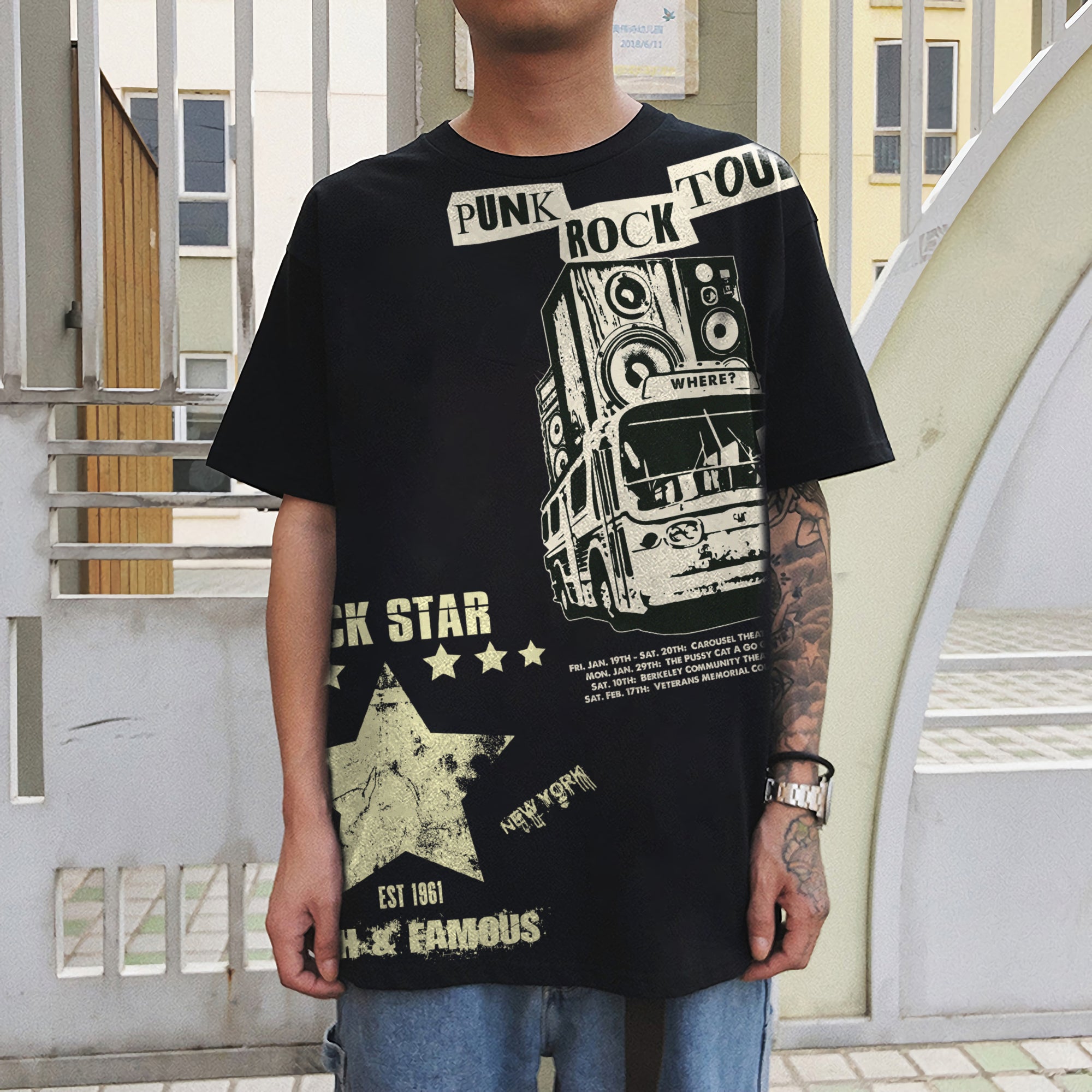 Oversize graphic T-shirt Rockstar Punk Rock Tour