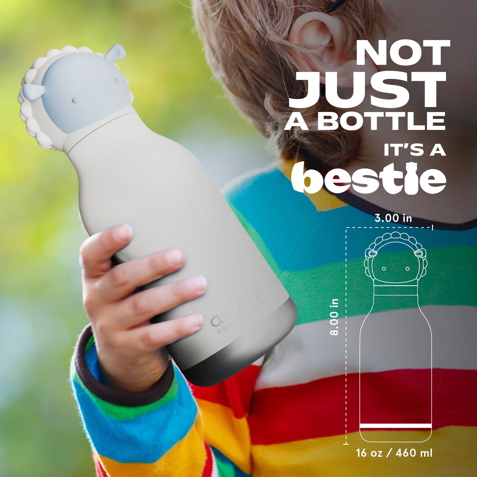 Personalized Bestie Insulated Bottle White Sheep