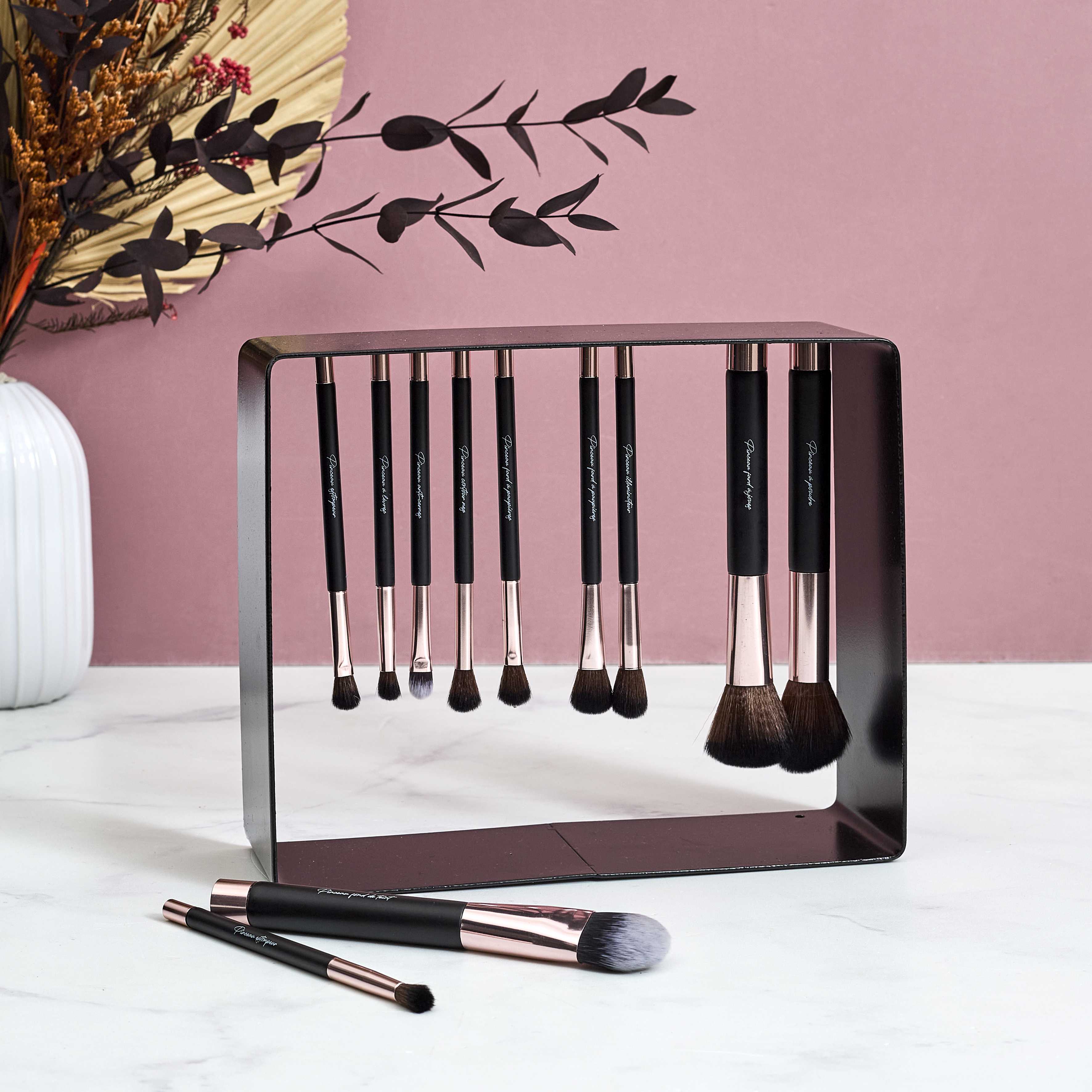 Set 11 Pinceaux Maquillage Magnétiques avec Support