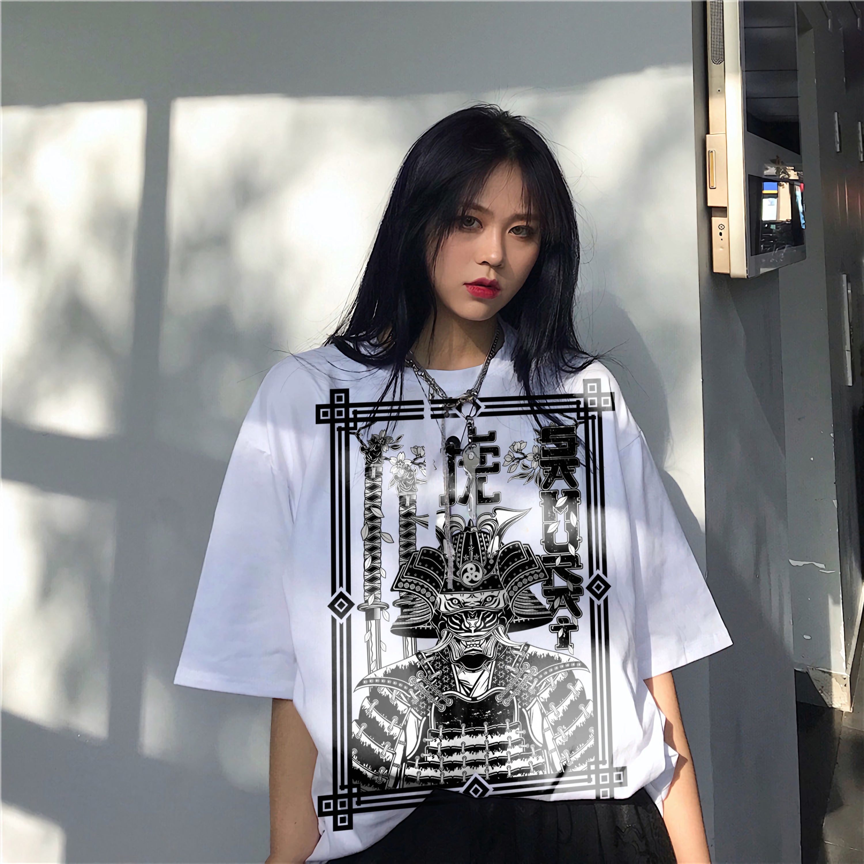 Oversize graphic T-shirt Samurai Evil