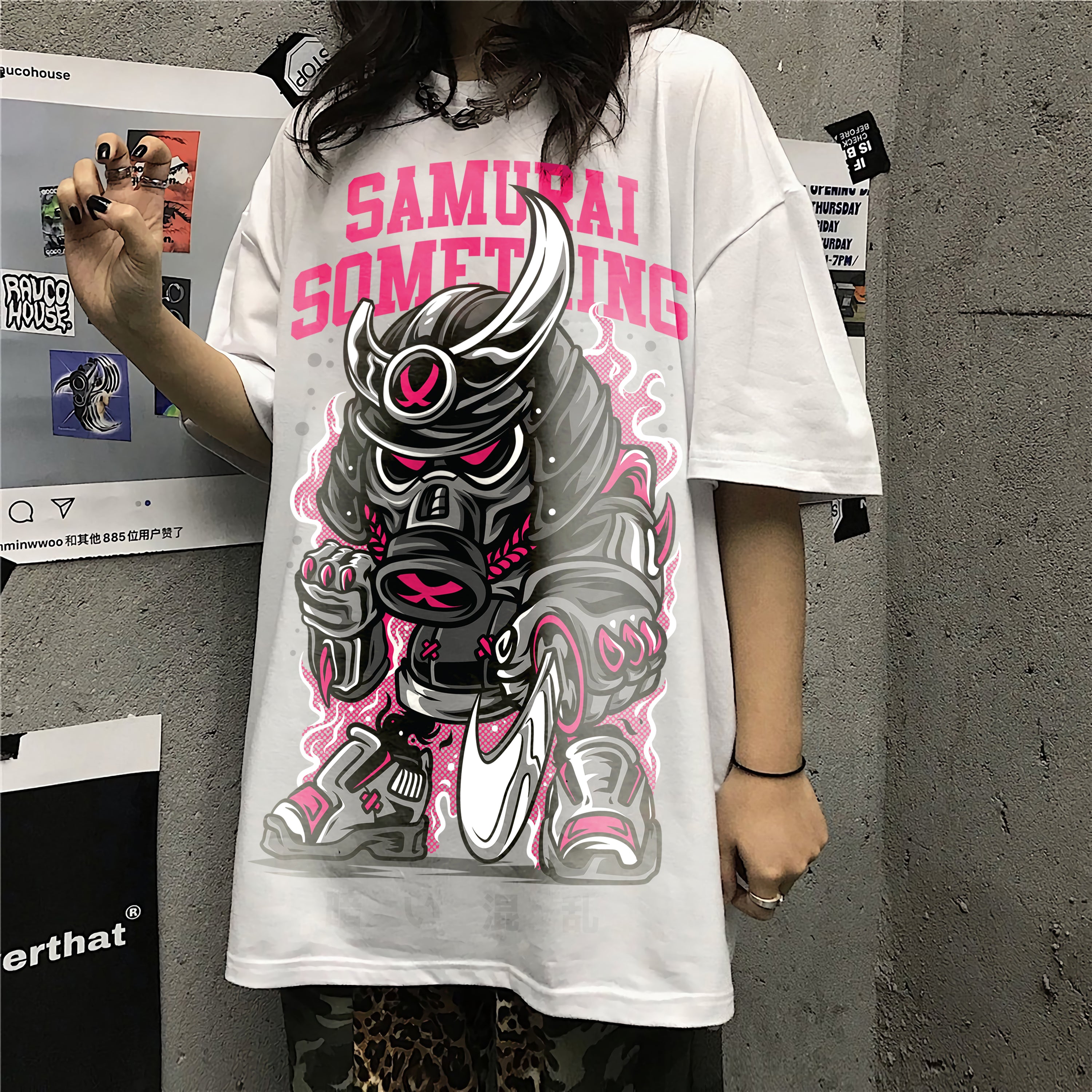 Oversize graphic T-shirt Samurai Something