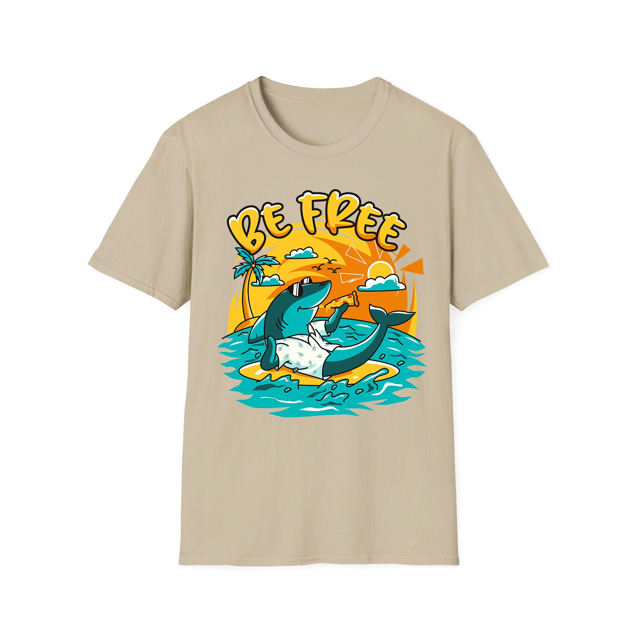 Summer unisex T-shirt Be Free Shark