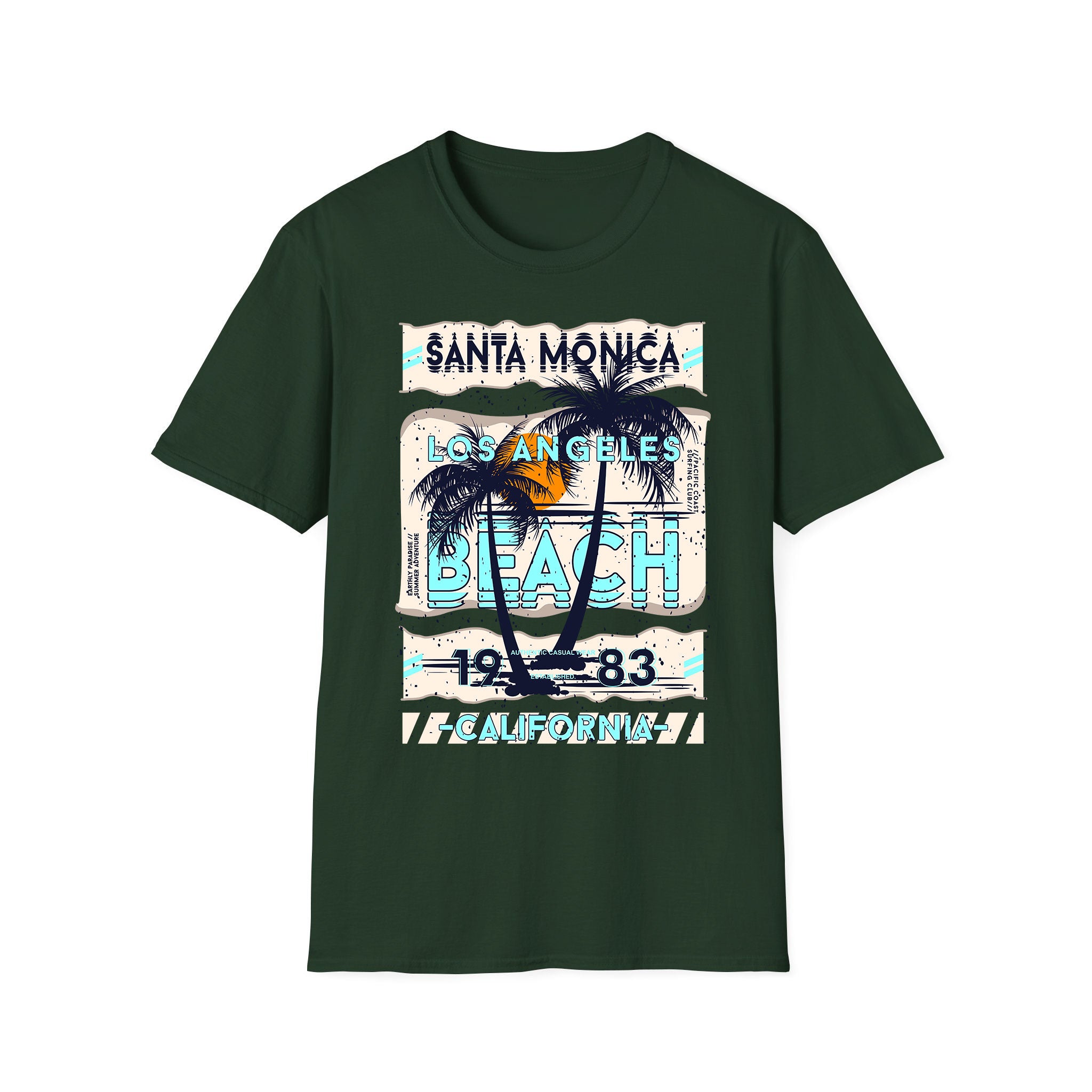 T-shirt unisexe d'été Santa Monica LA Beach