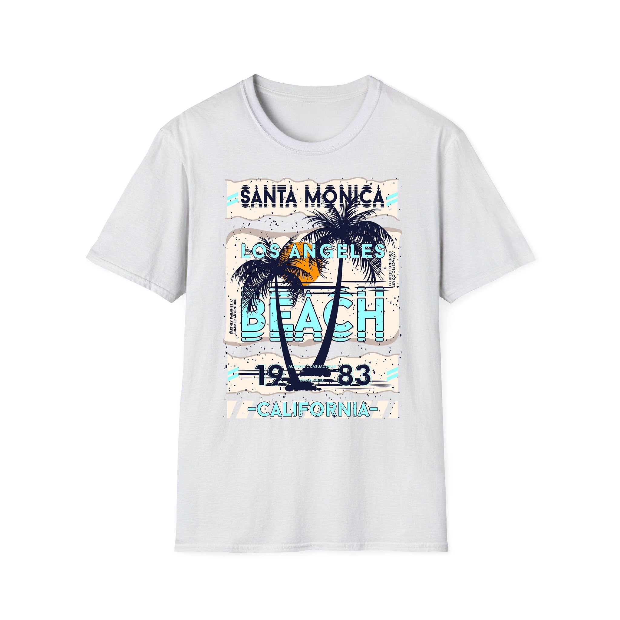 T-shirt unisexe d'été Santa Monica LA Beach