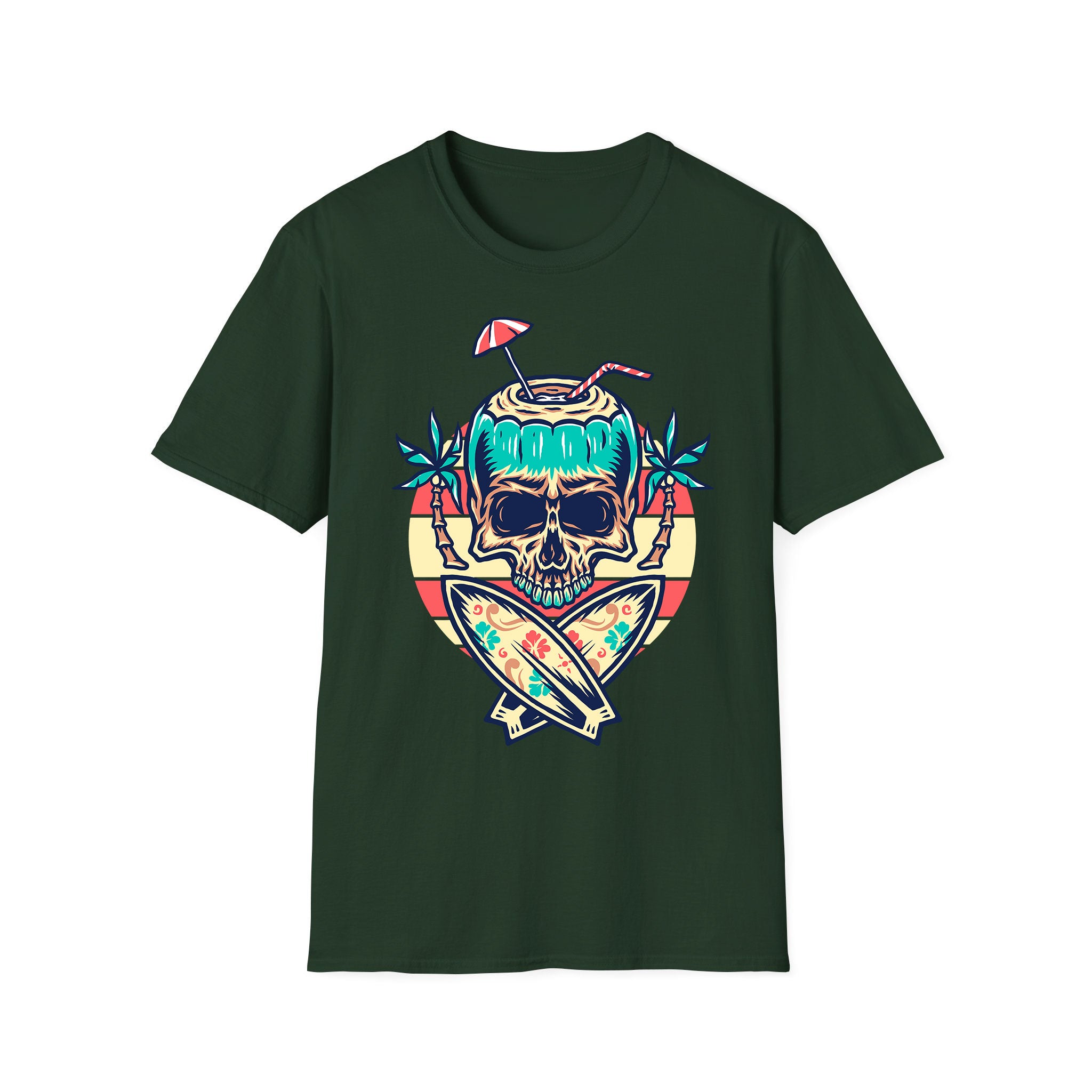 T-shirt été unisexe Skull Beach