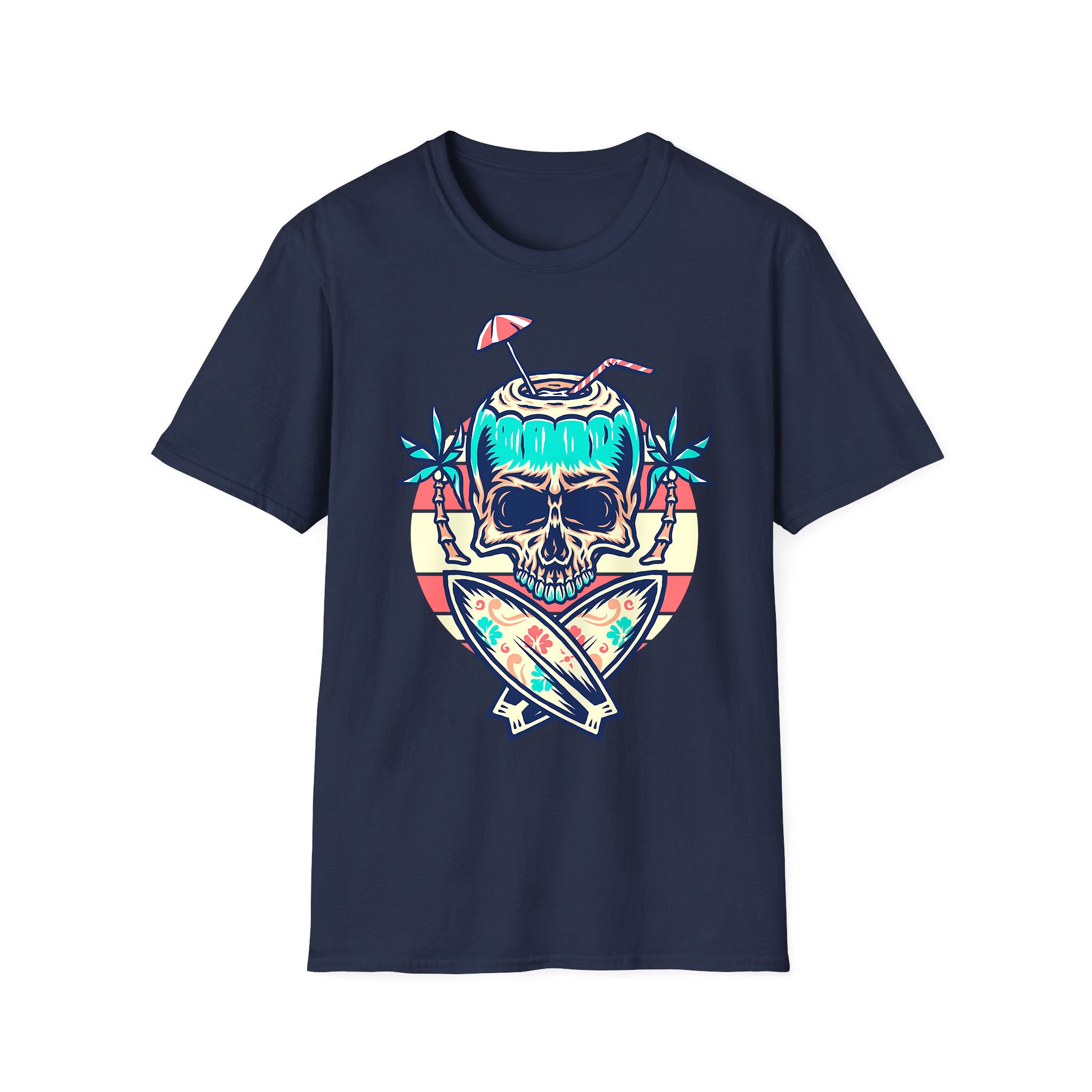 T-shirt été unisexe Skull Beach