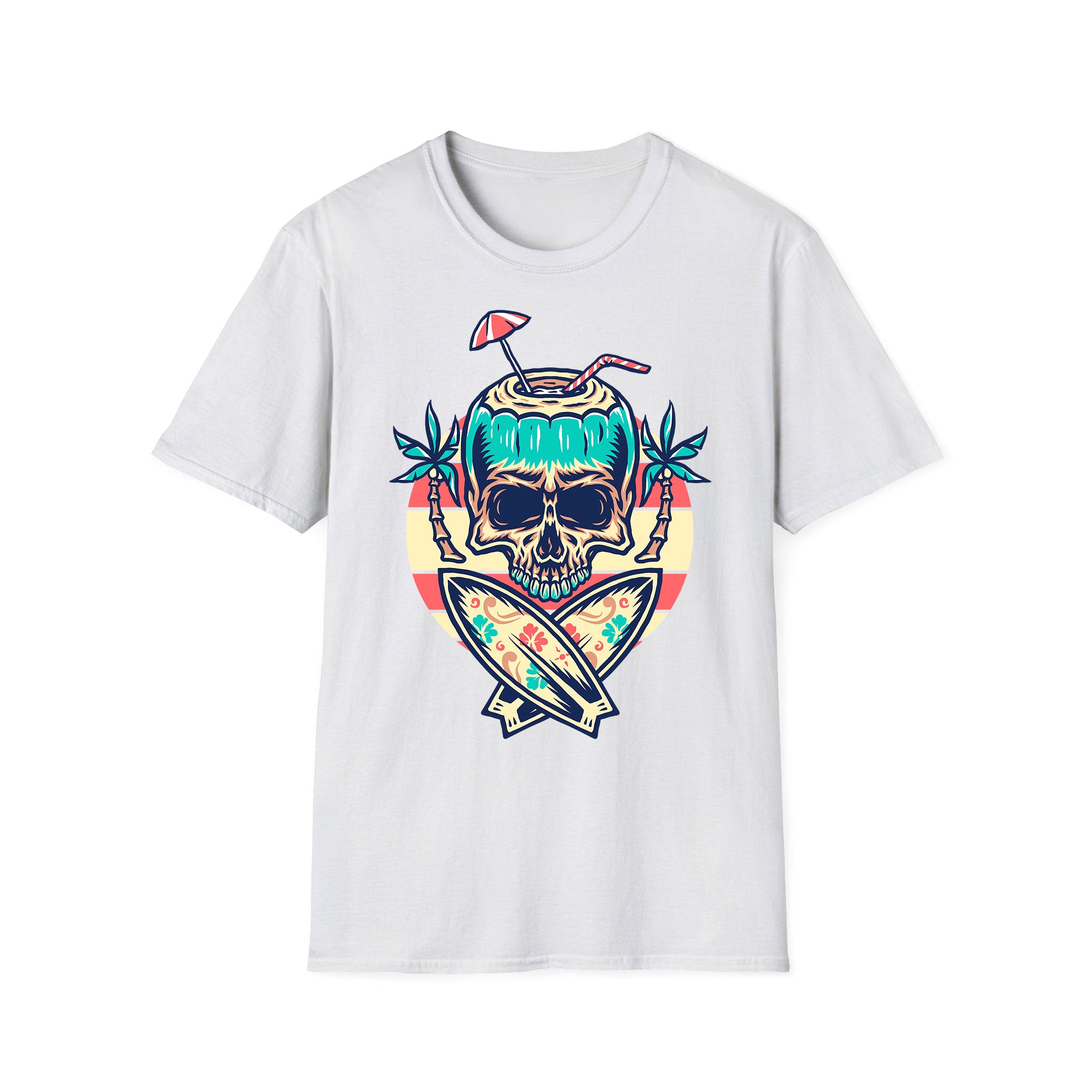 T-shirt été unisexe Skull Beach