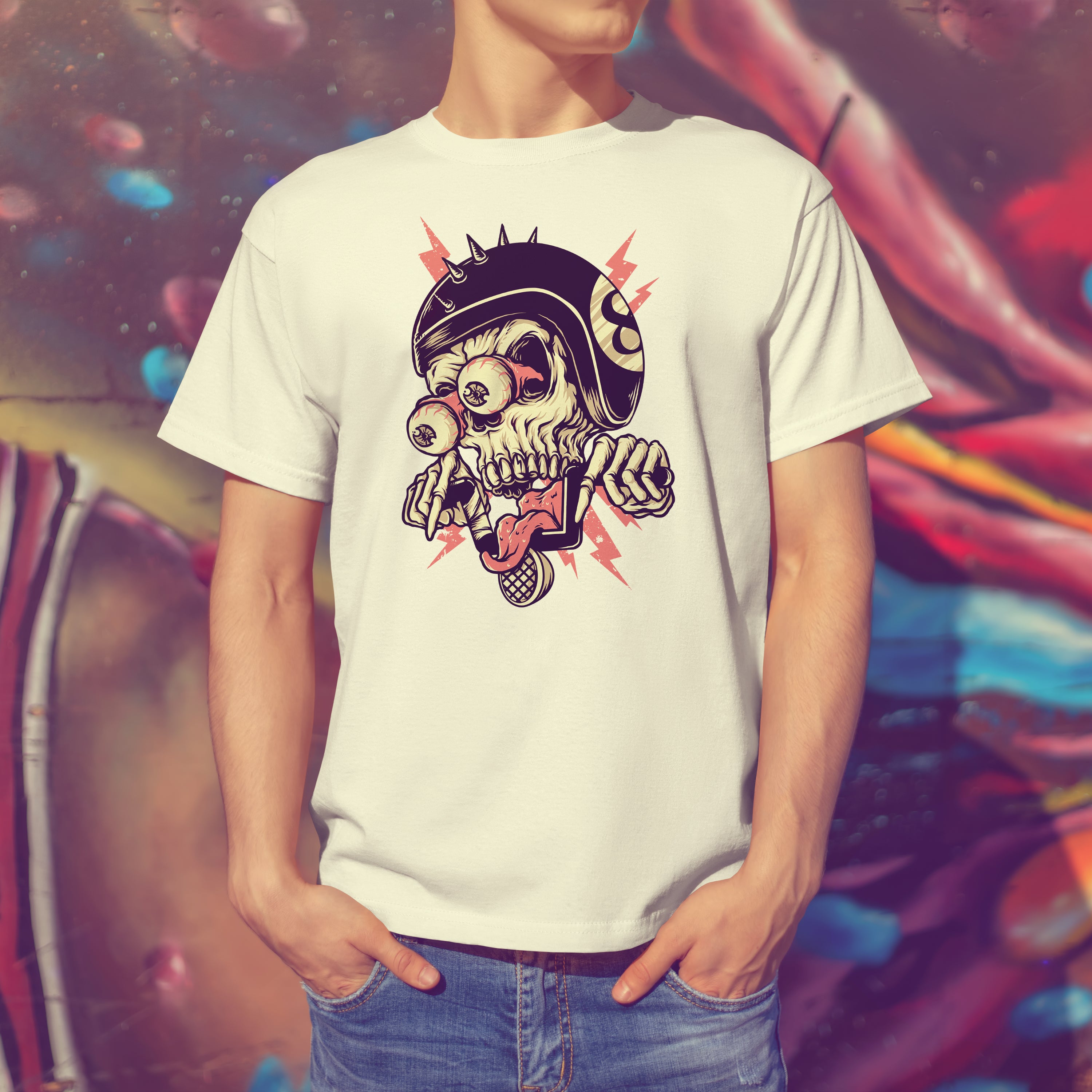 Motorcycle T-shirt Skull Biker