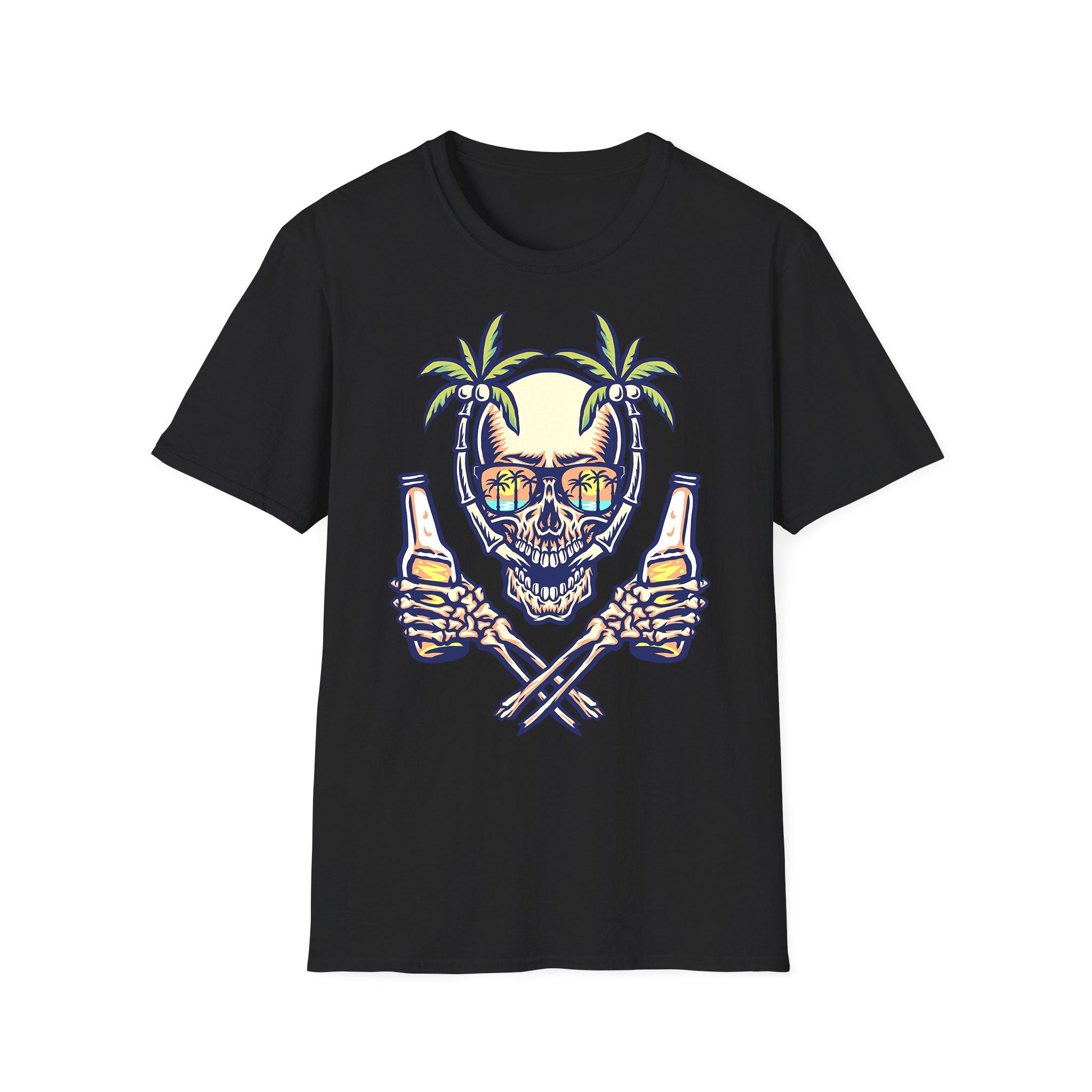 Áo thun unisex mùa hè Skull Hawaii