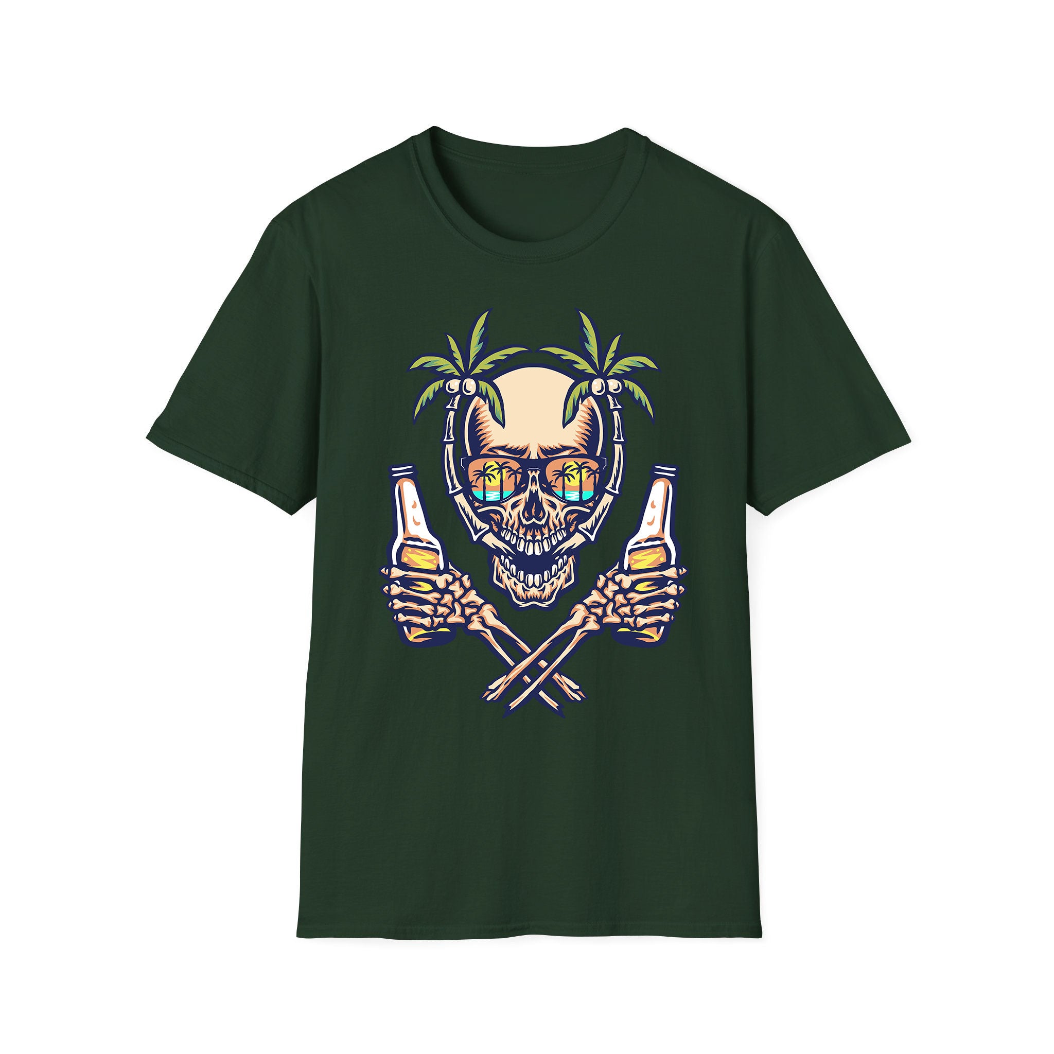 T-shirt été unisexe Skull Hawaii