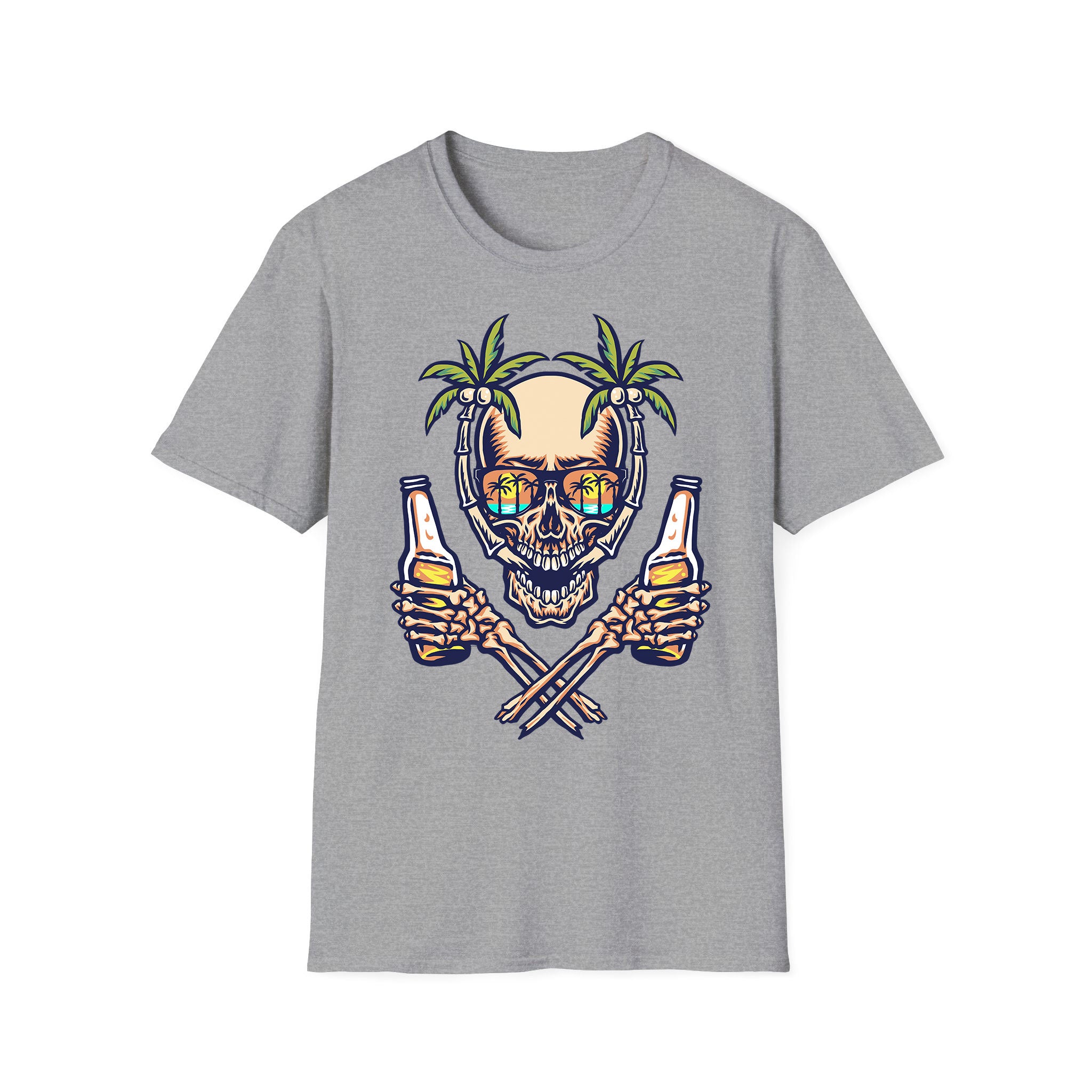 T-shirt été unisexe Skull Hawaii