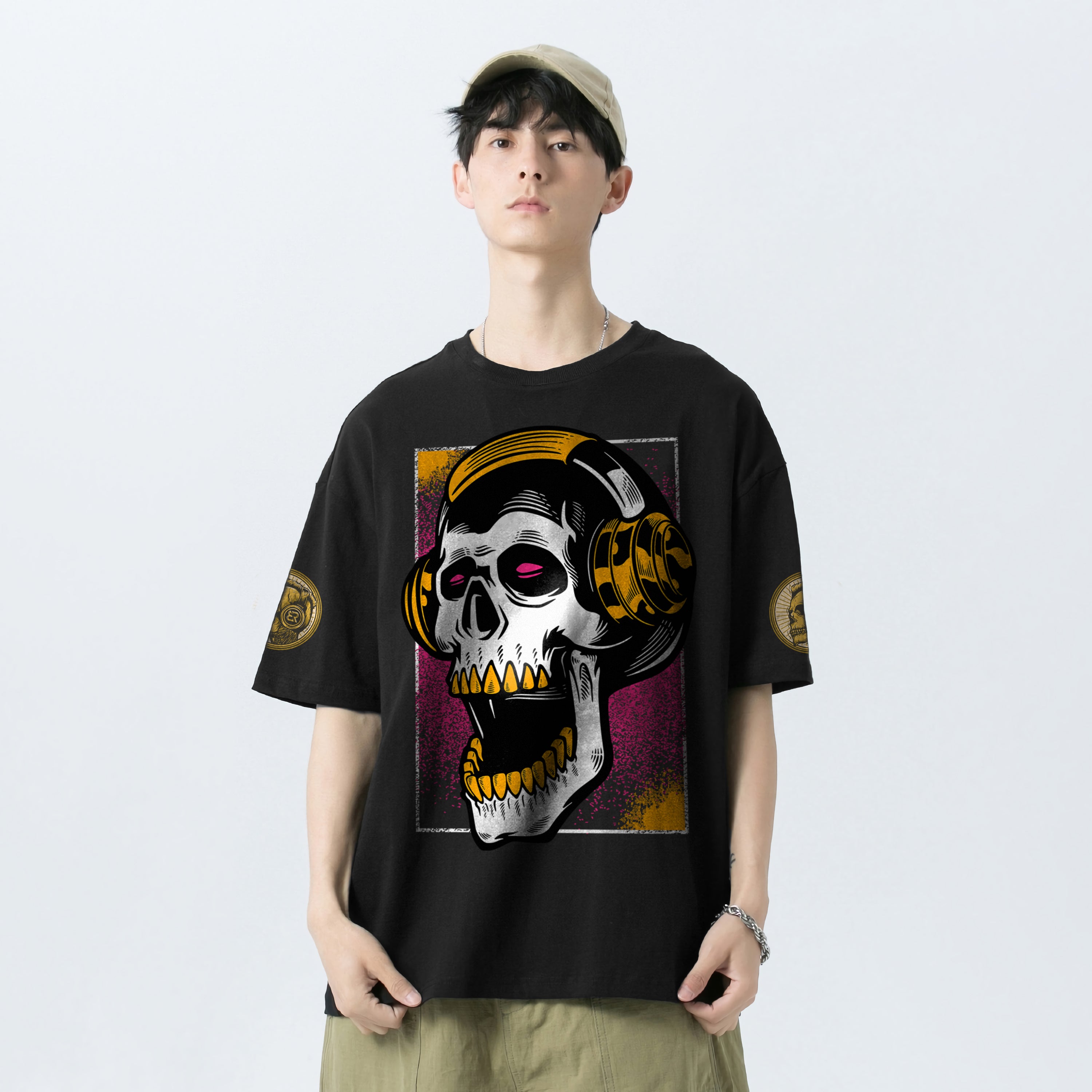 Oversize graphic T-shirt Skull Headphone