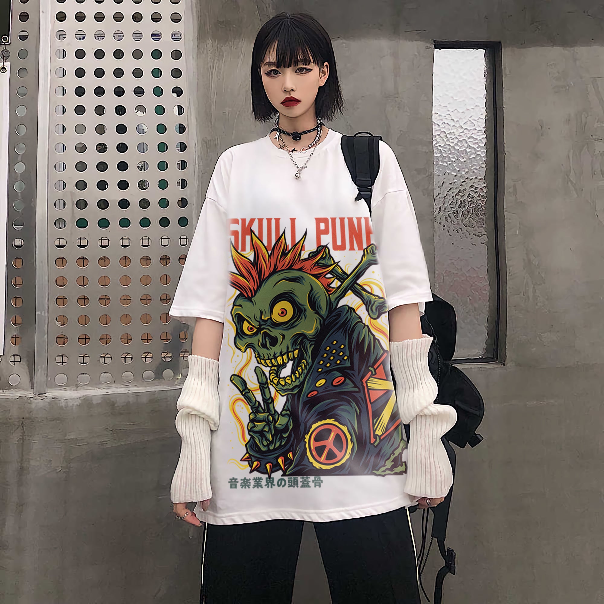 Oversize graphic T-shirt Skull Punk