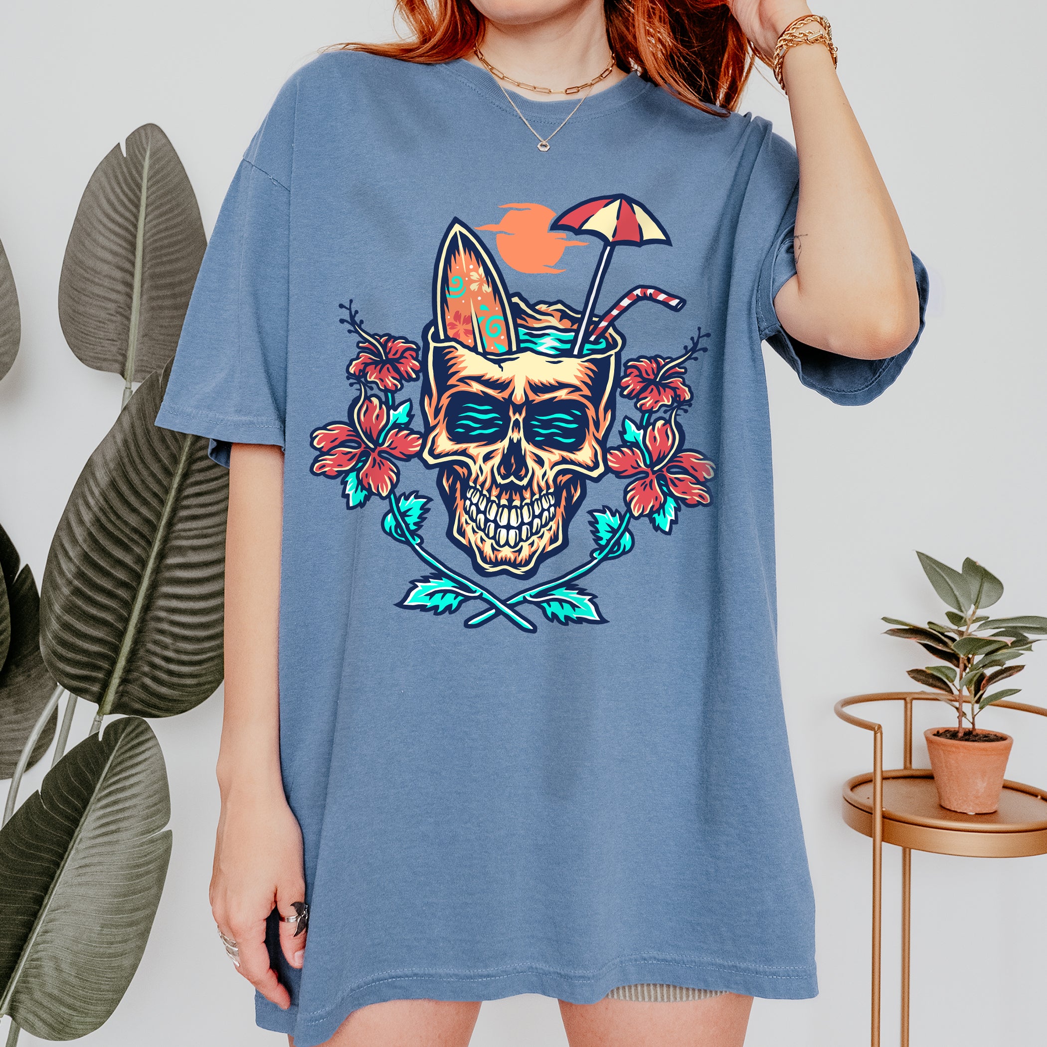 Áo thun unisex mùa hè Skull Summer