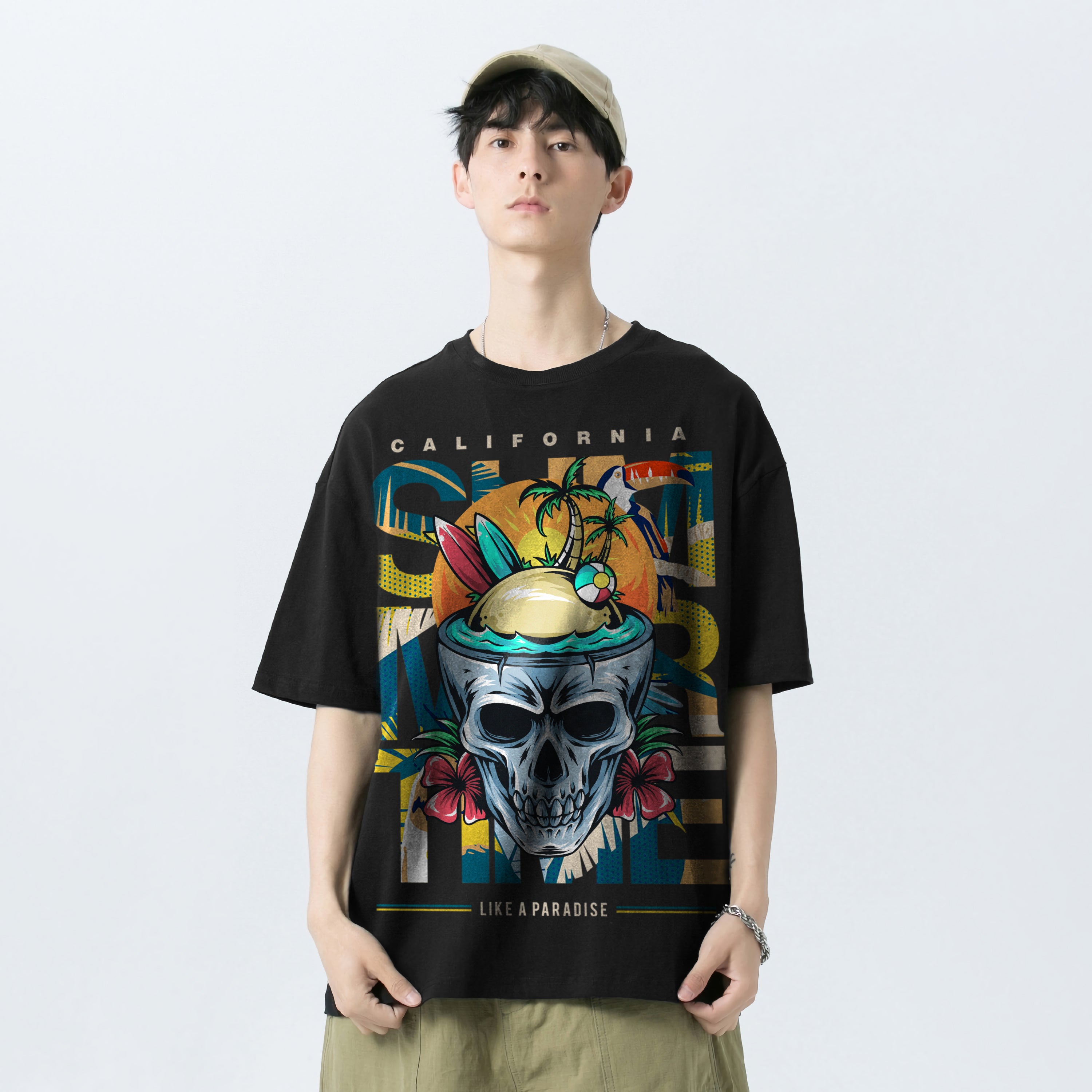 Oversize graphic T-shirt Skull Summertime