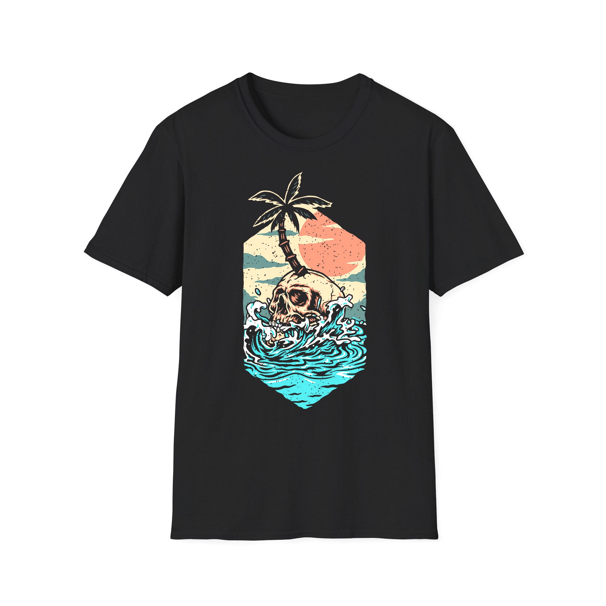 Summer unisex T-shirt Skull Waves Beach