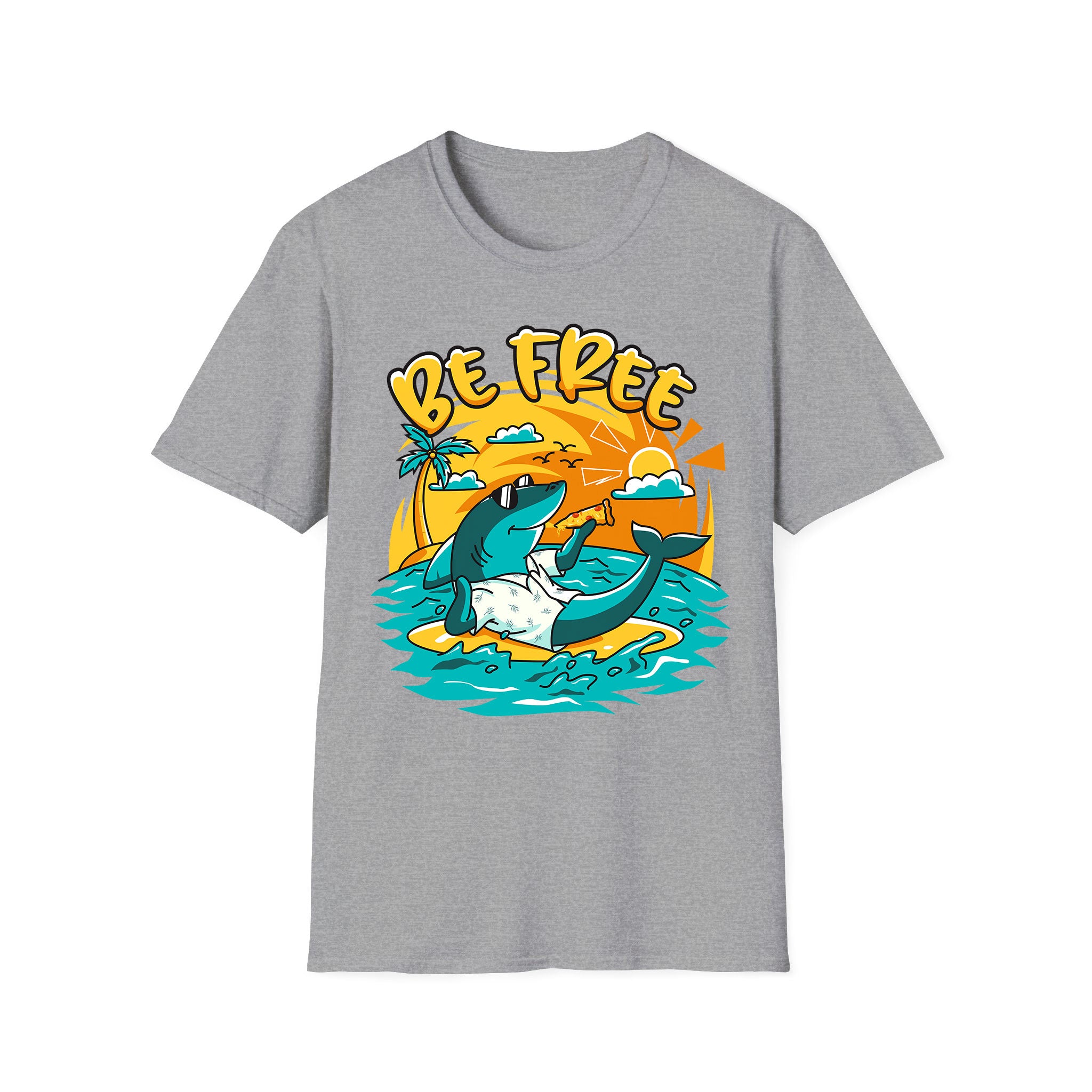 Summer unisex T-shirt Be Free Shark