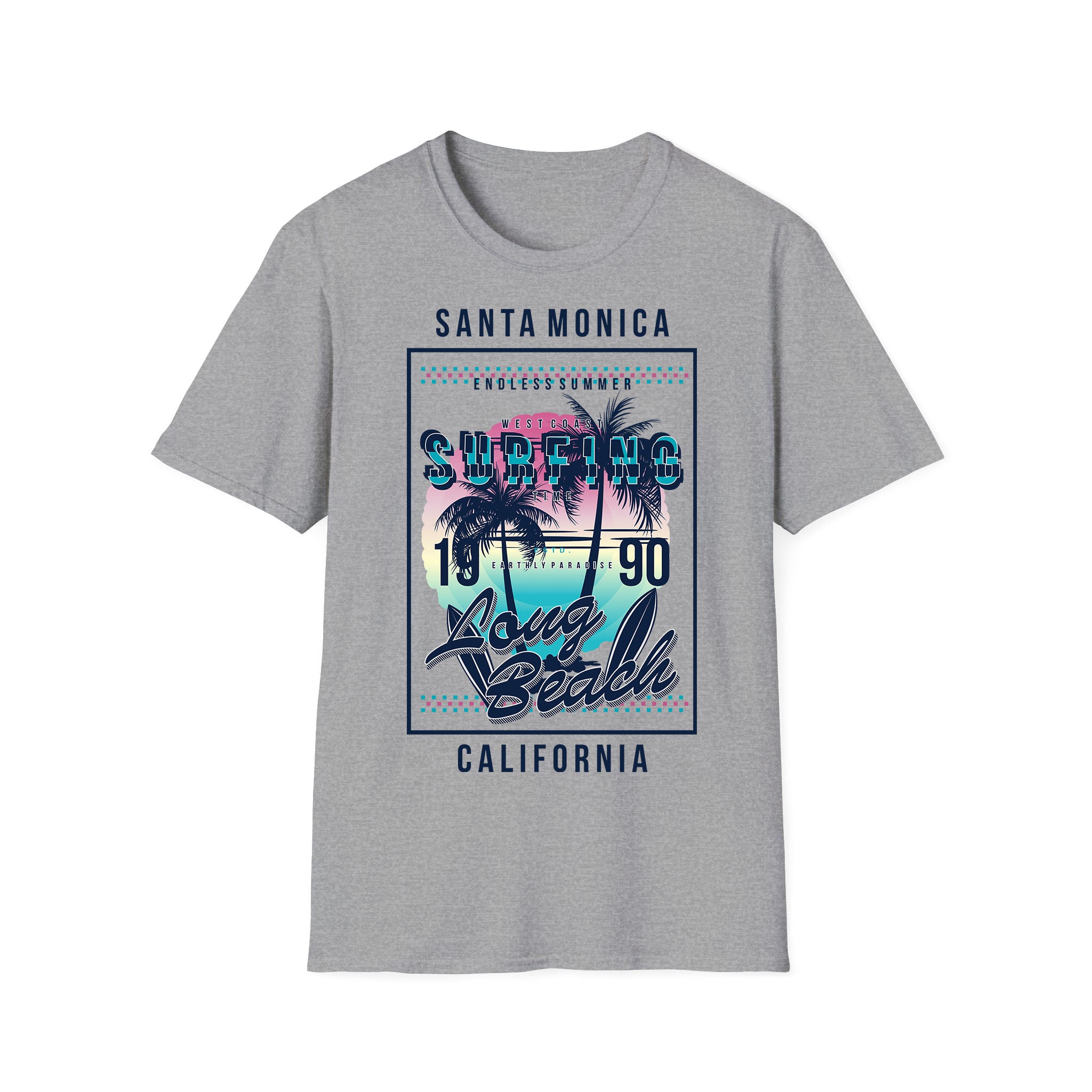 Surfing Unisex Tshirt Santa Monica Cali