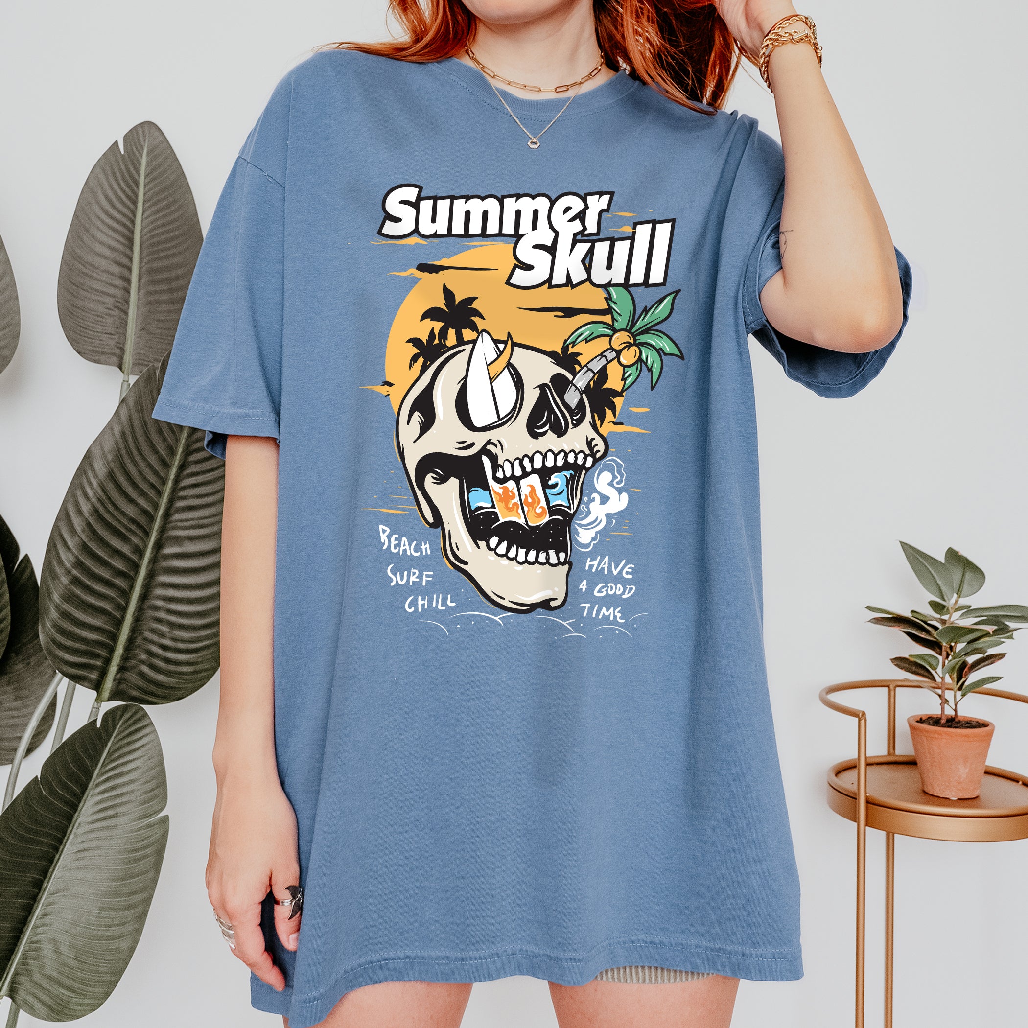 T-shirt unisexe d'été Crâne d'été
