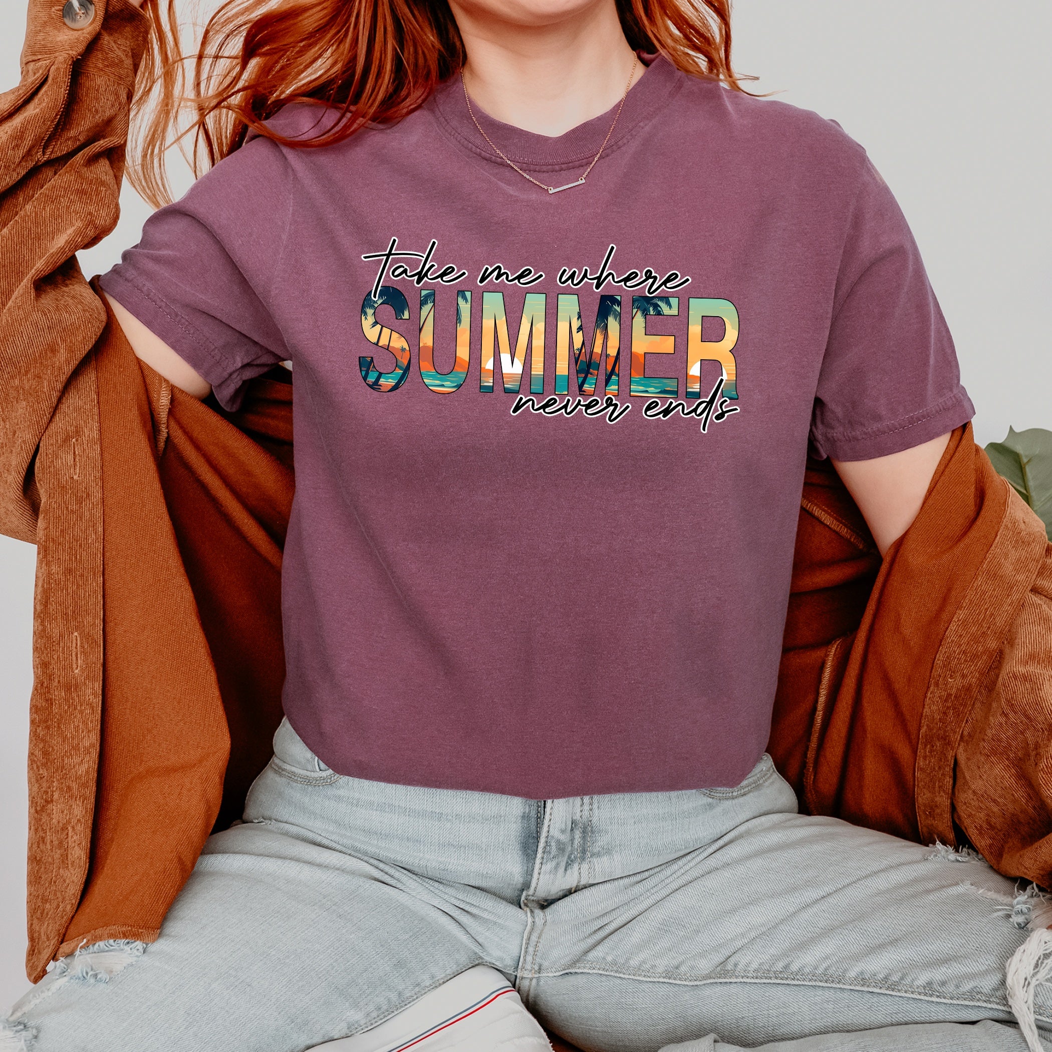 Summer T-shirt Take Me Where Summer Never Ends