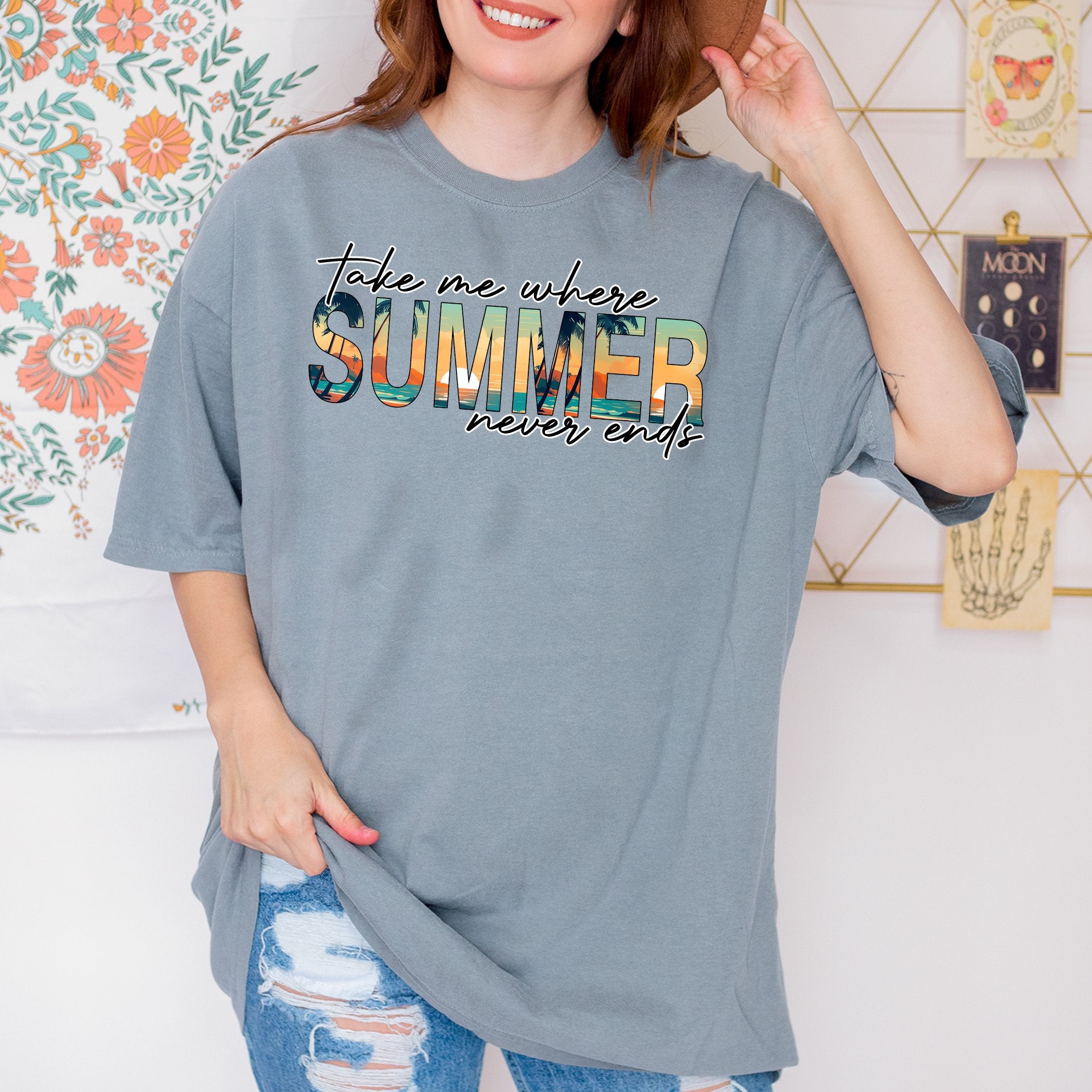 T-shirt d'été Emmène-moi là où l'été ne se termine jamais