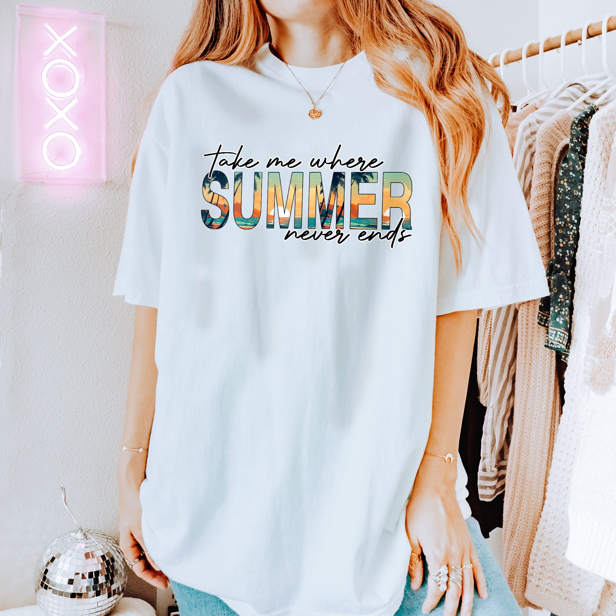 Summer T-shirt Take Me Where Summer Never Ends