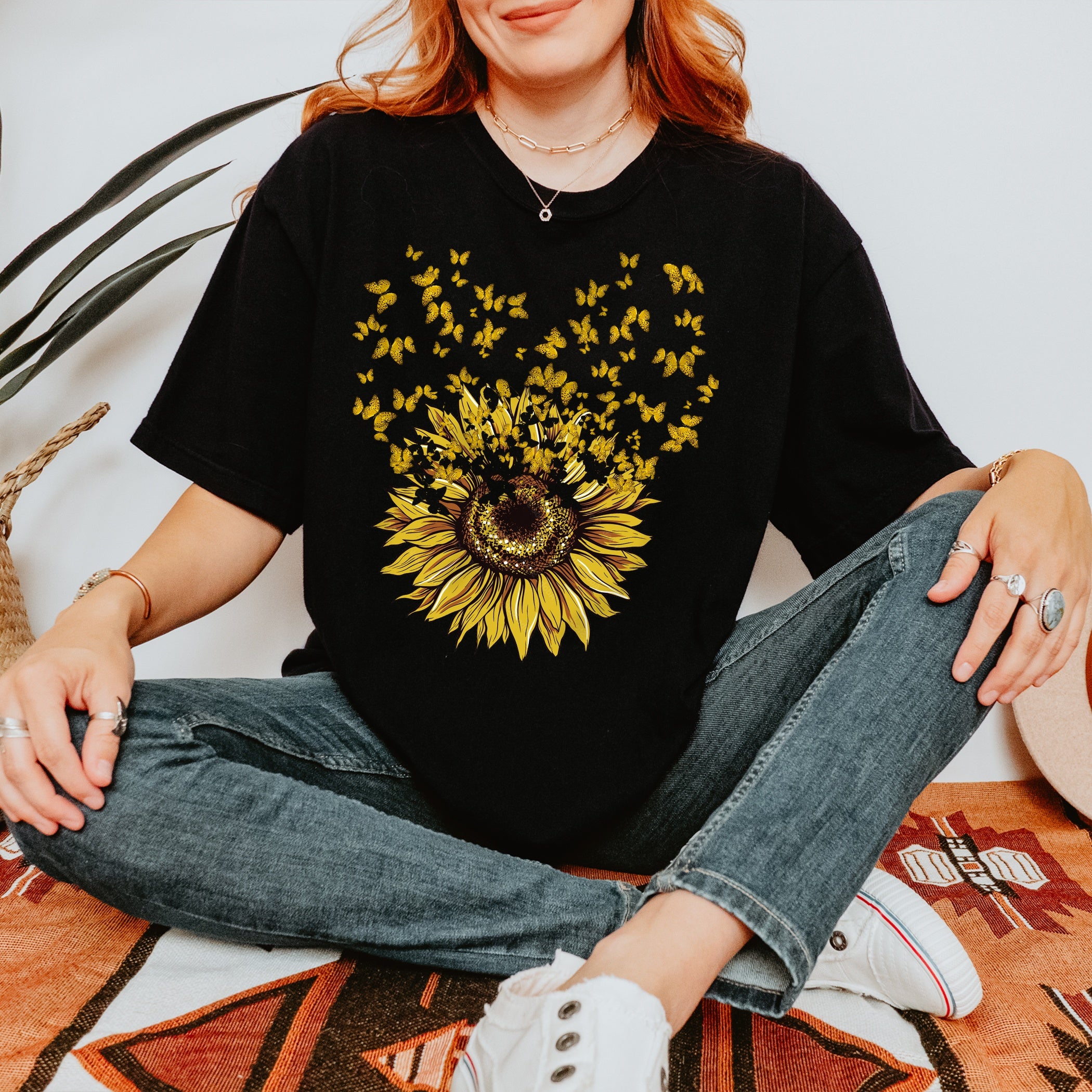 Sunflower Butterfly T-Shirt