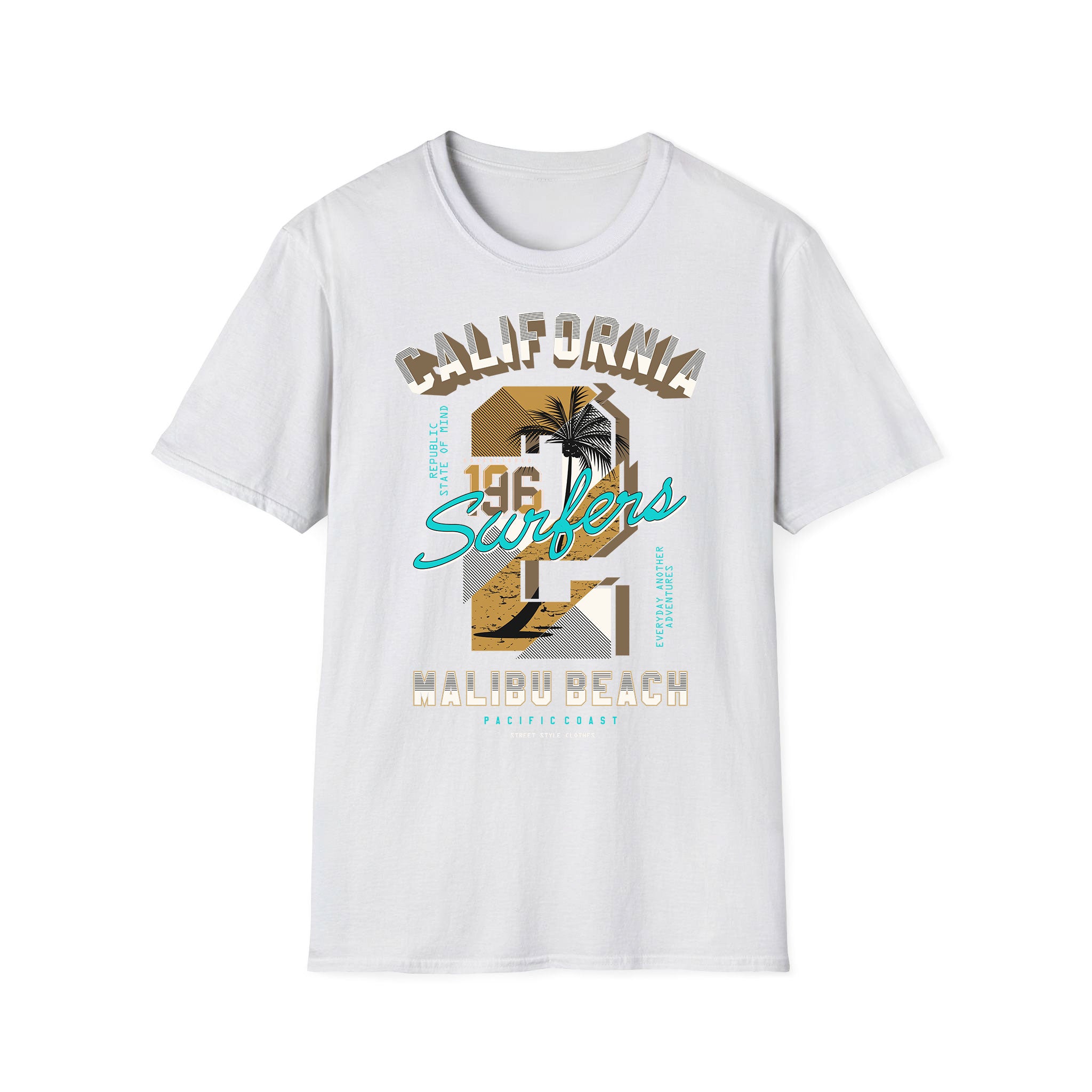 Summer unisex T-shirt Surfers Malibu Beach