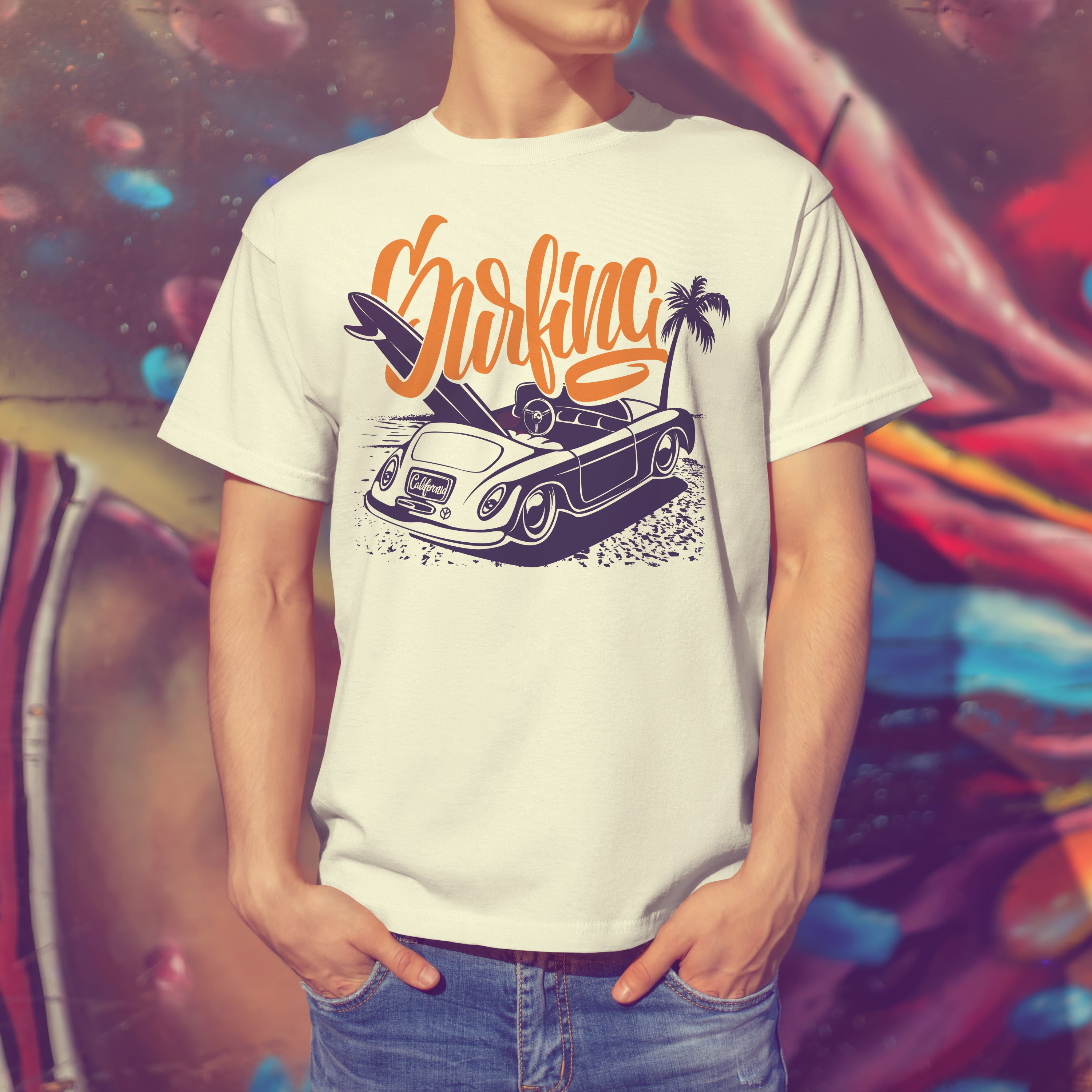 Surfing Unisex Tshirt Surfing Orange