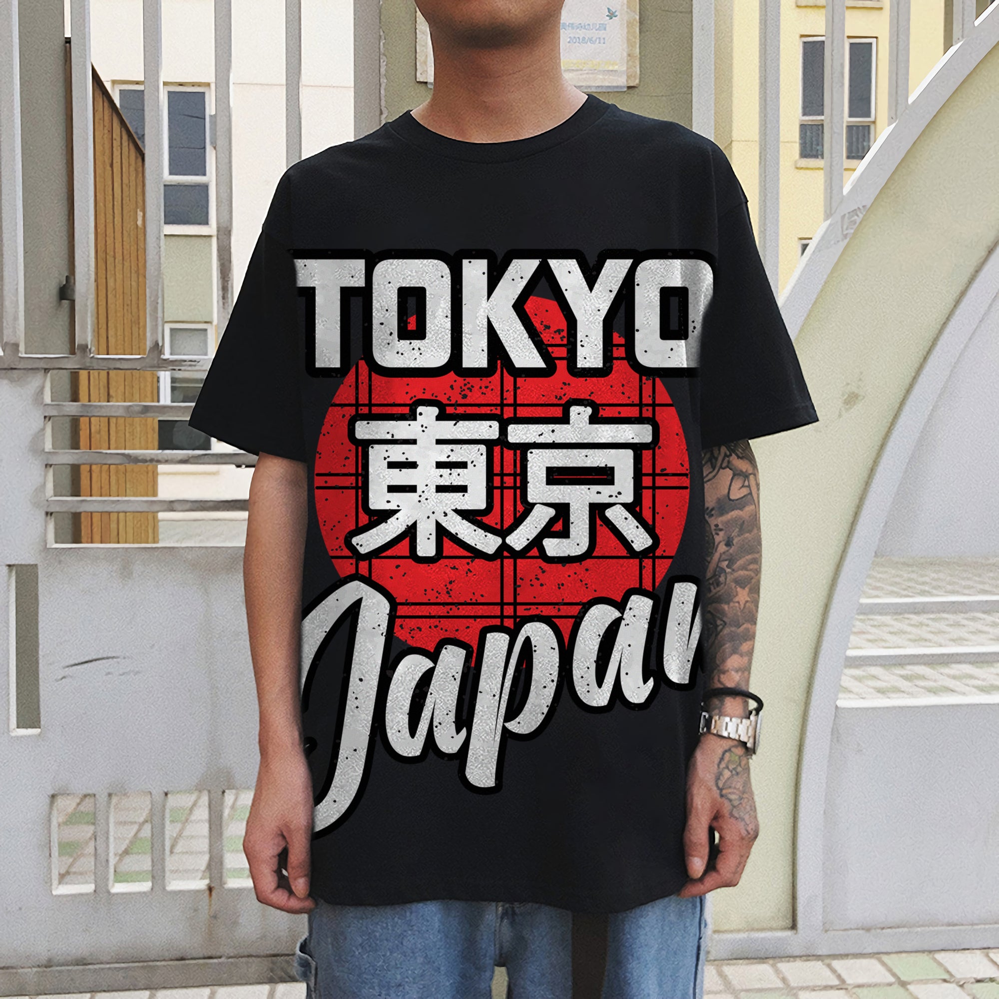 Oversize graphic T-shirt Tokyo Japan