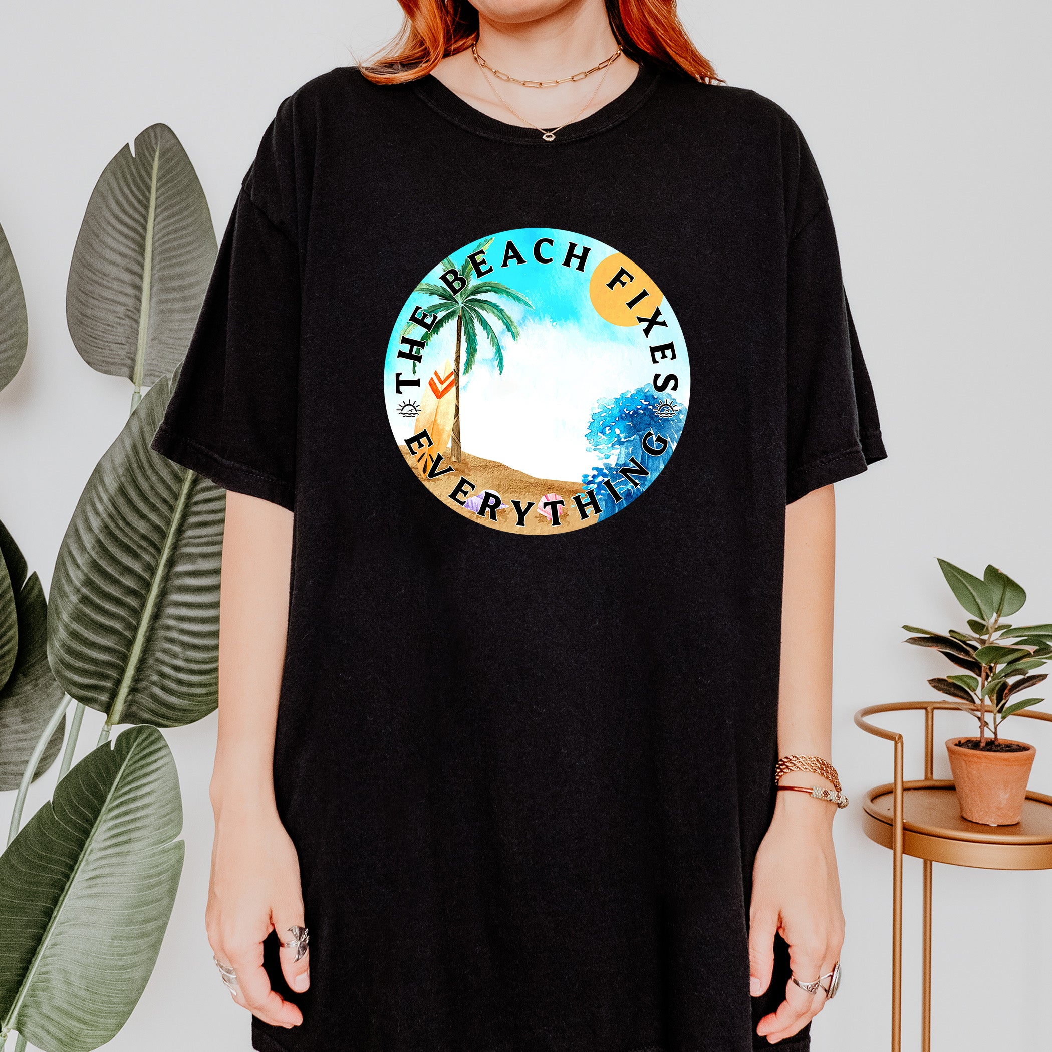 Travel T-shirt The Beach Fixes Everything