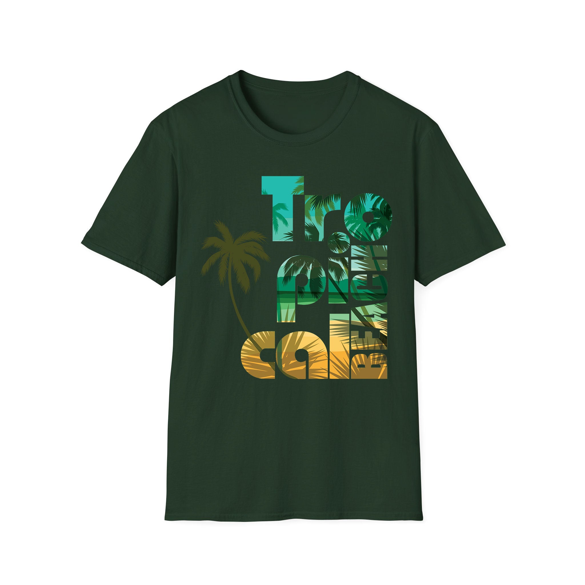 T-shirt été unisexe Plage Tropicale