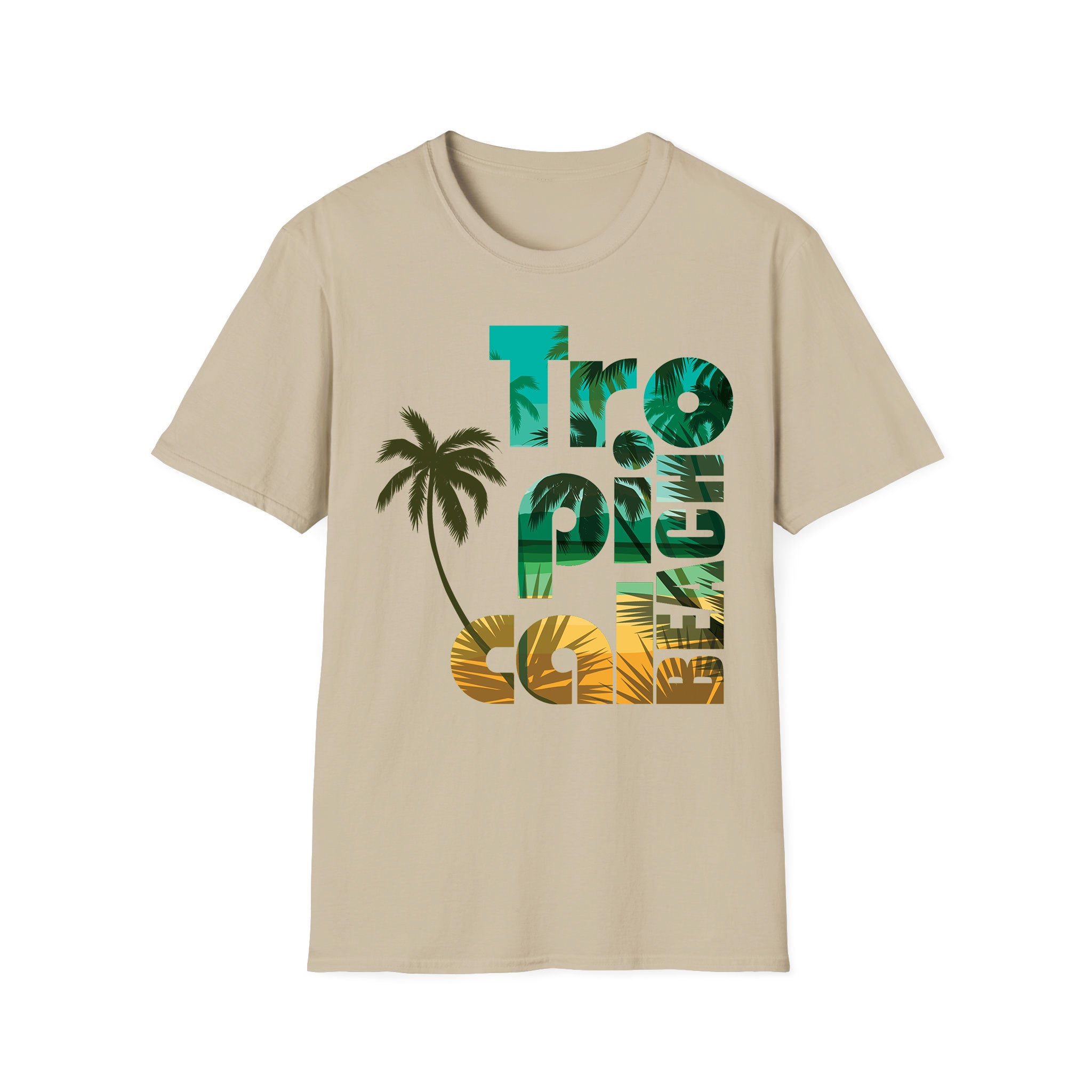 T-shirt été unisexe Plage Tropicale