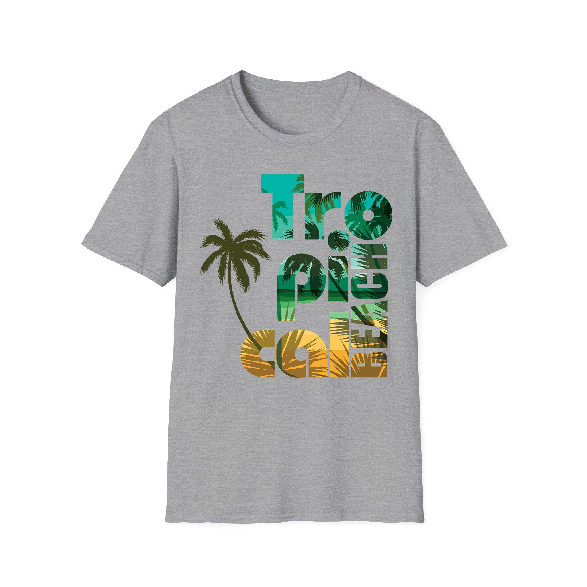 T-shirt été unisexe Plage Tropicale