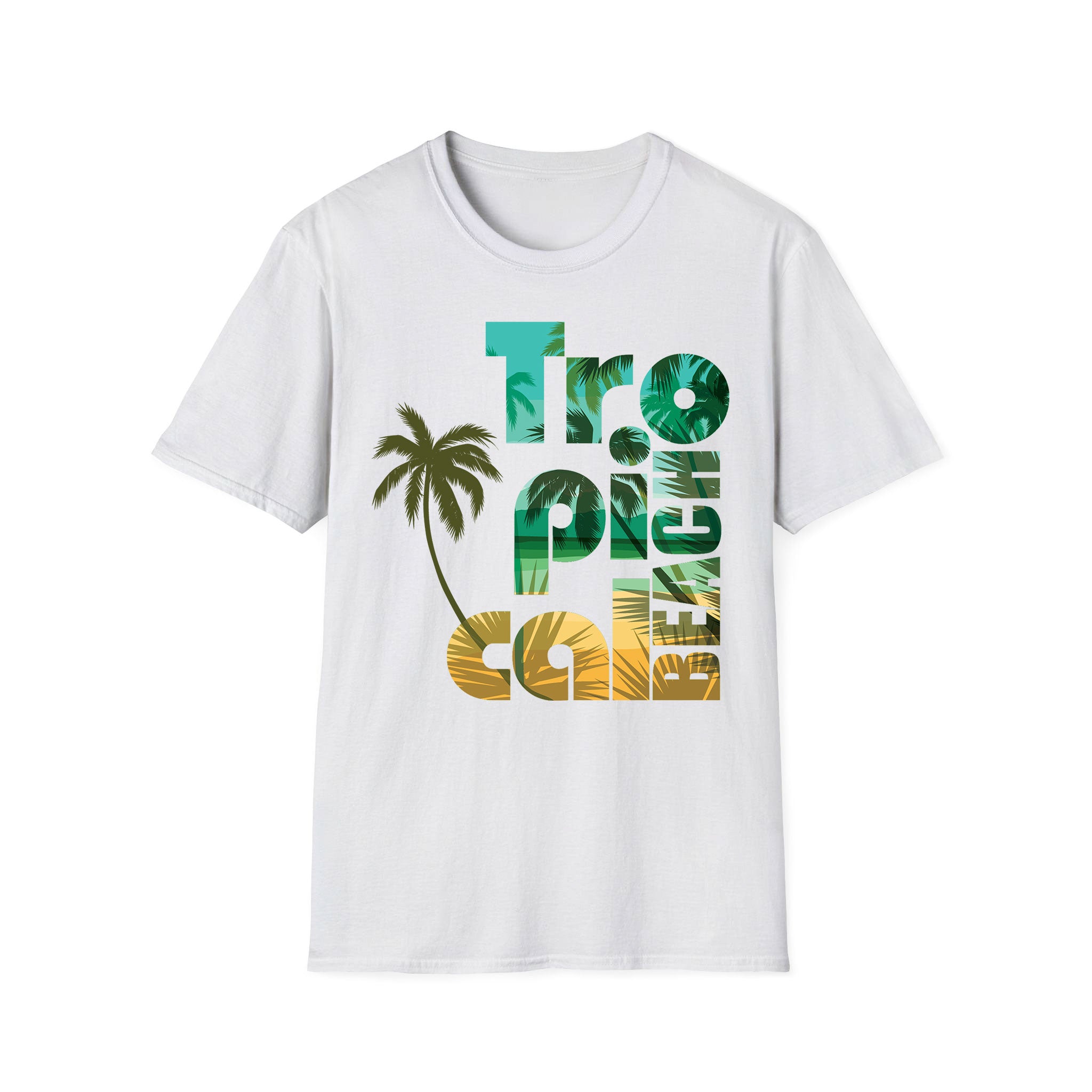 T-shirt été unisexe Plage Tropicale