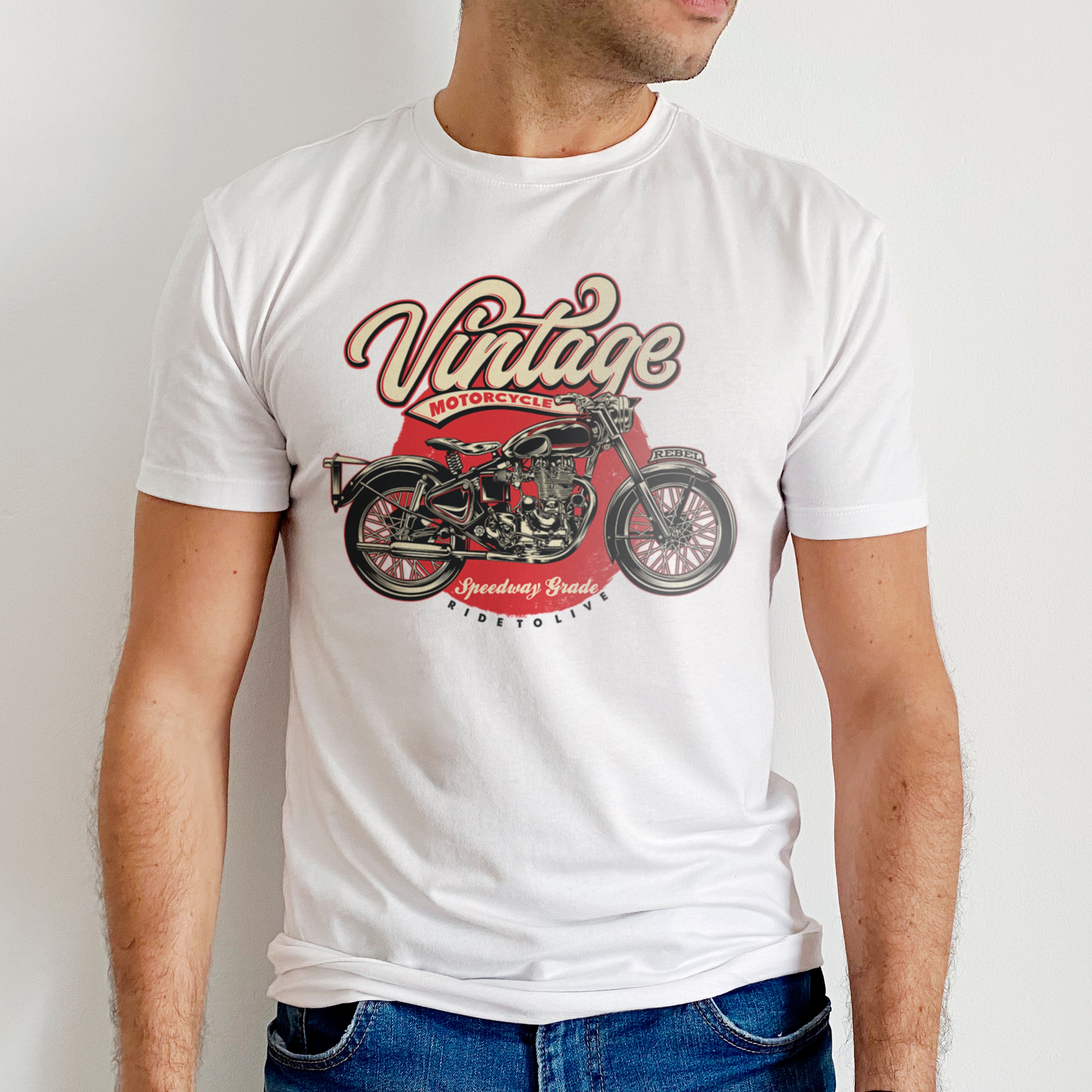 T-shirt Moto Moteur Vintage