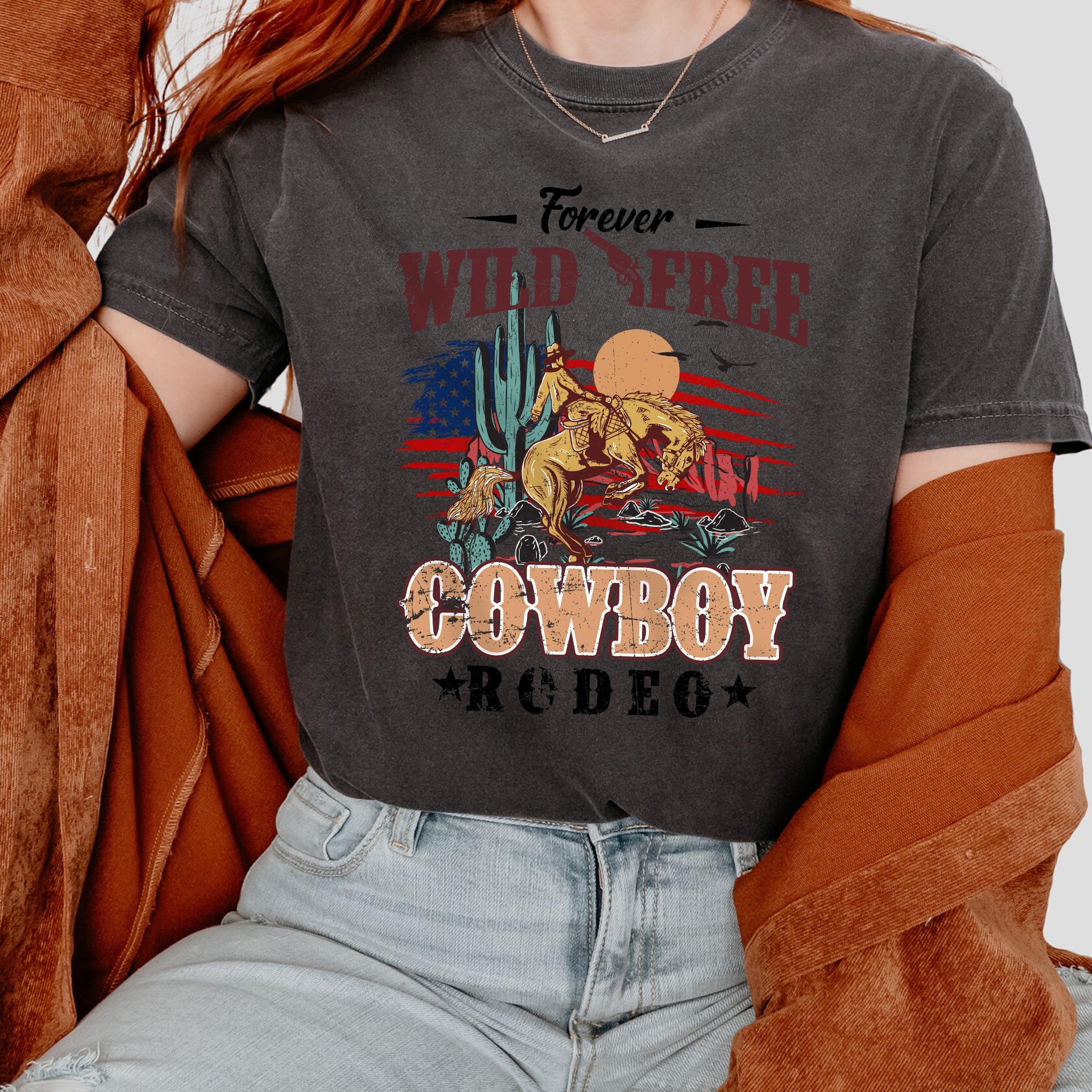 T-Shirt Vintage Western Cowboy graphique