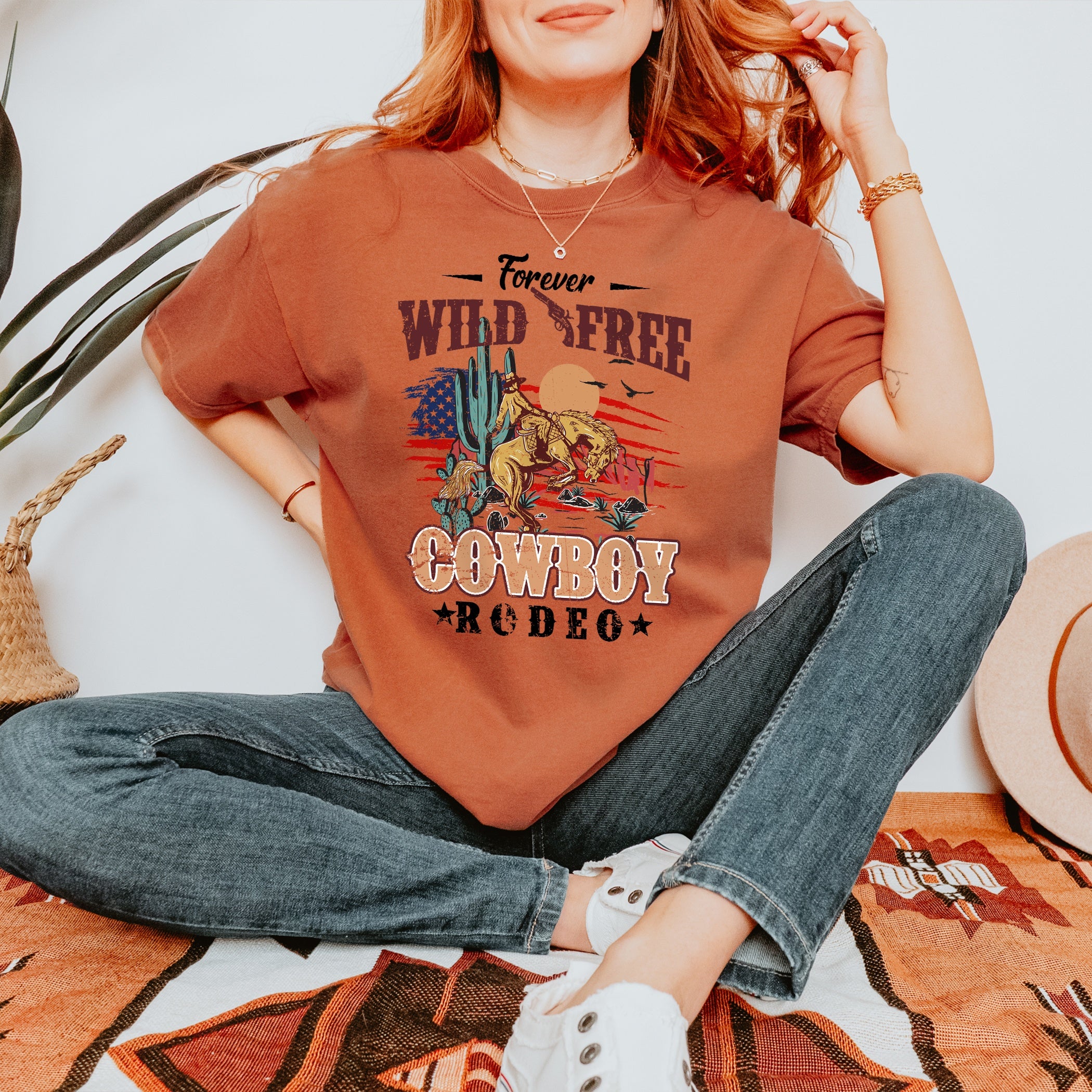 T-Shirt Vintage Western Cowboy graphique