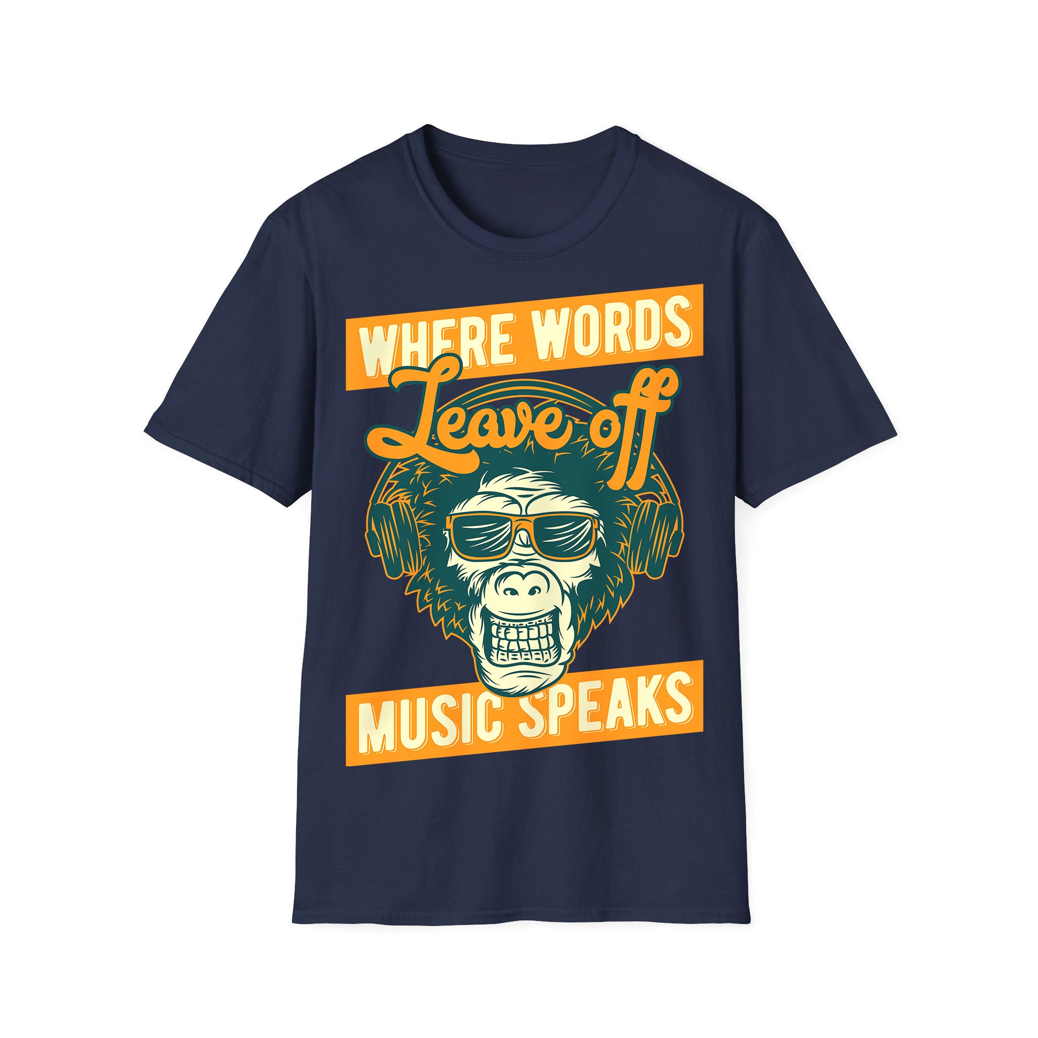 Music unisex T-shirt Where Words Music Speaks