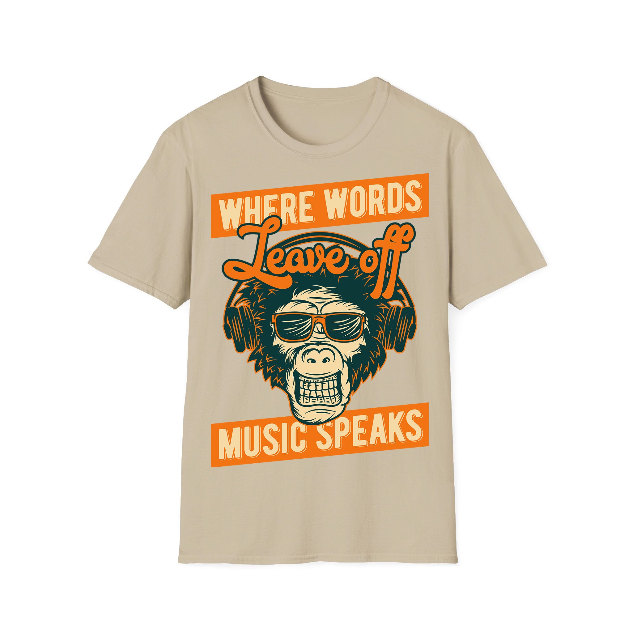 Music unisex T-shirt Where Words Music Speaks