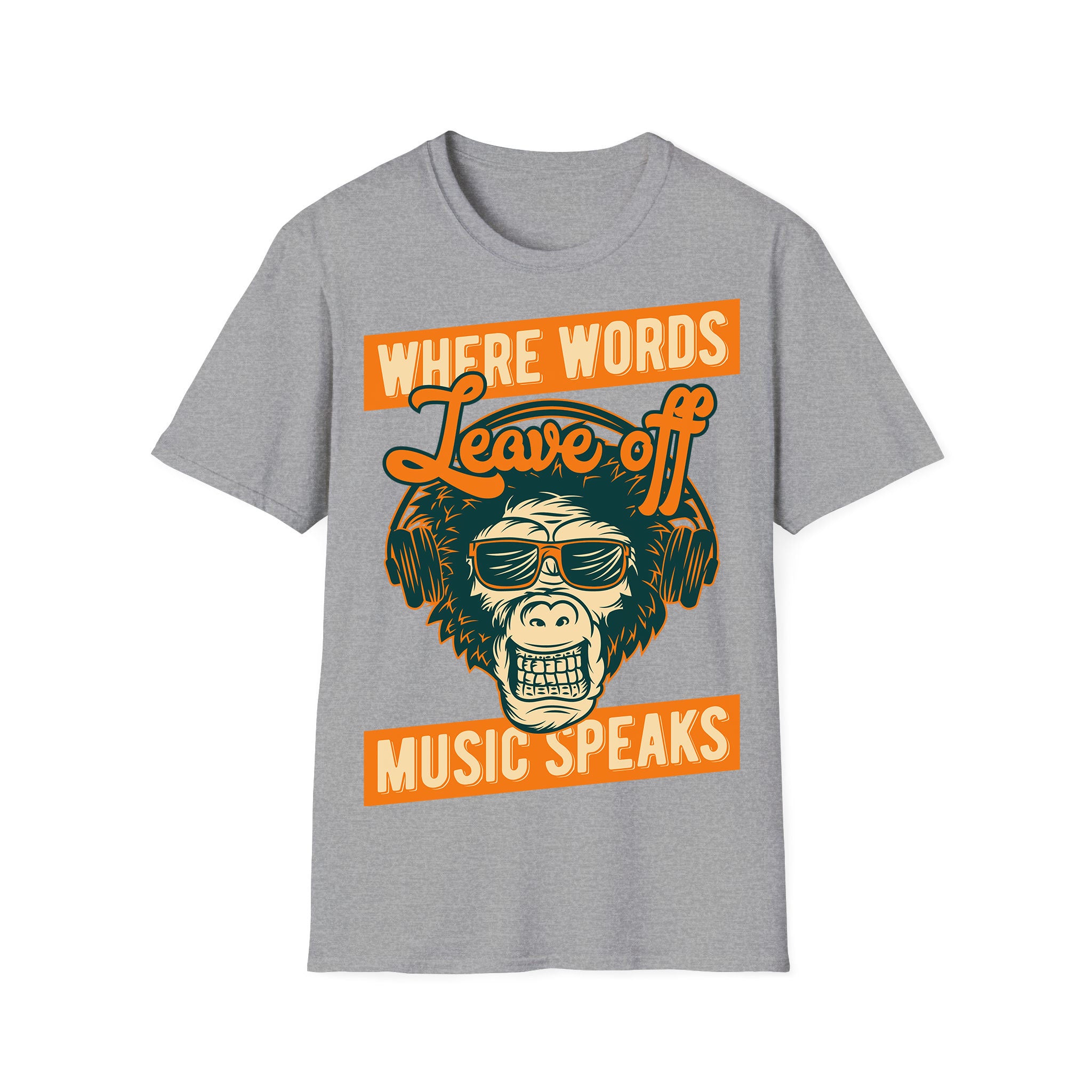 Music unisex T-shirt Where Words Music Speaks