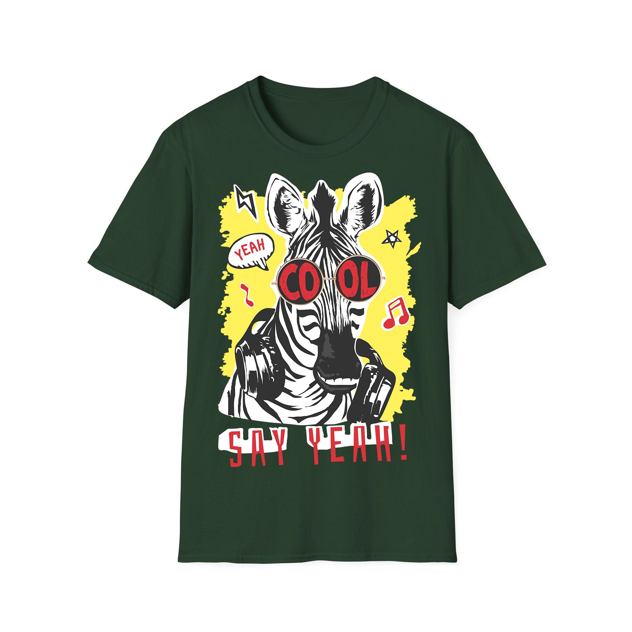 Music unisex T-shirt Zebra Say Yeah Cool