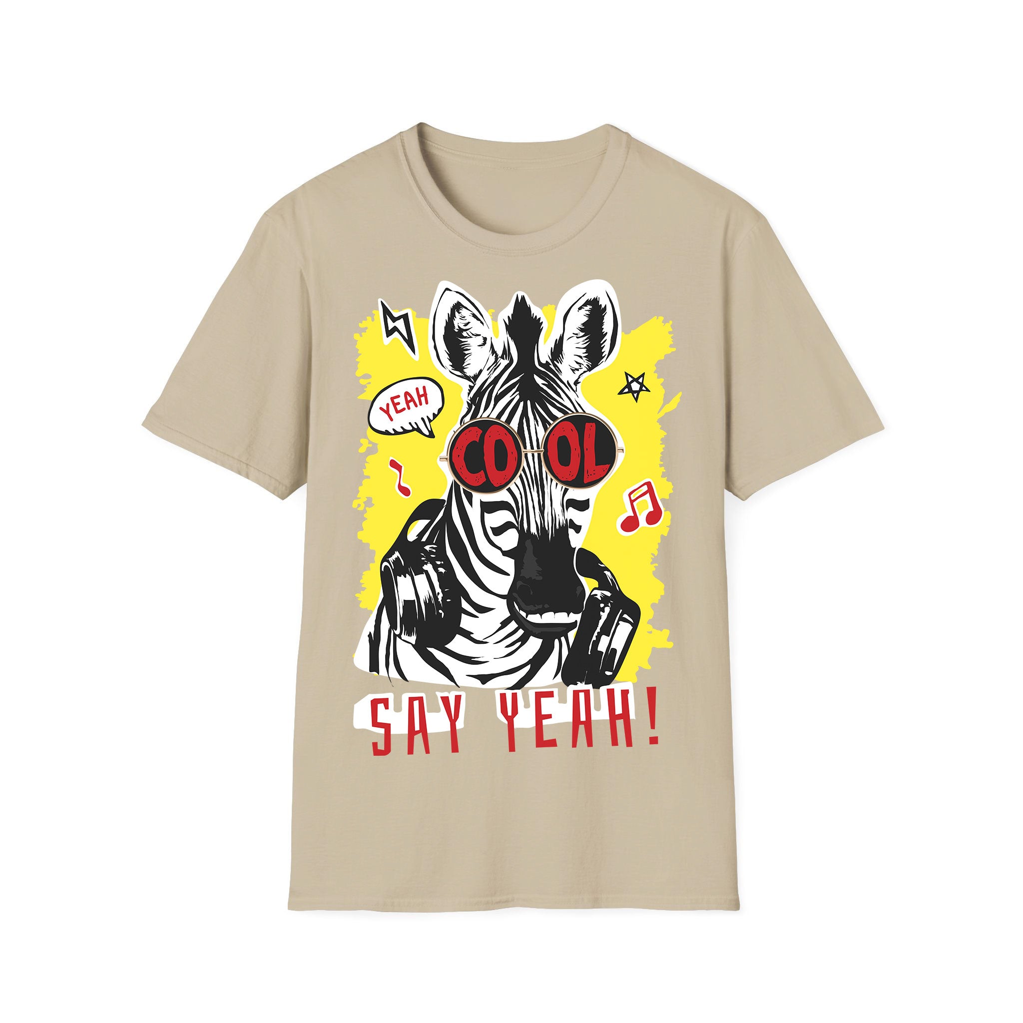 Music unisex T-shirt Zebra Say Yeah Cool