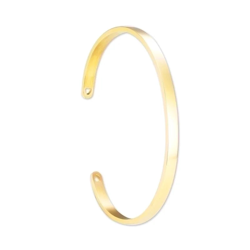 Minimalist stainless steel bangle bracelet