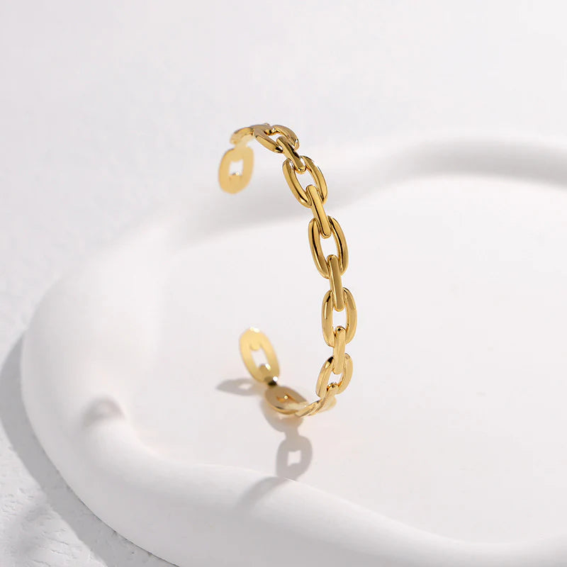 Gold plated chain stainless steel bangle bracelet