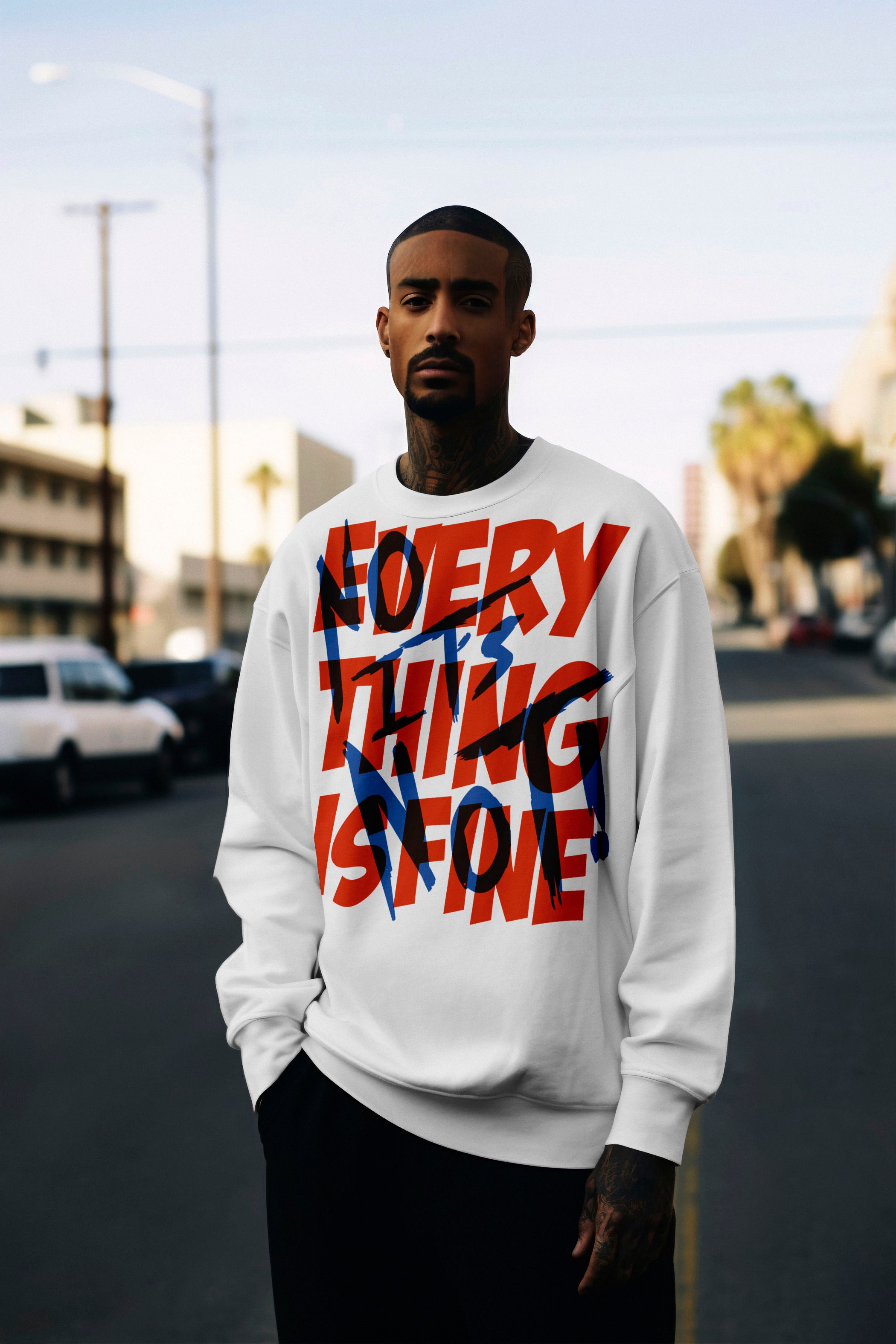 Quote sweatshirt Everything is fine