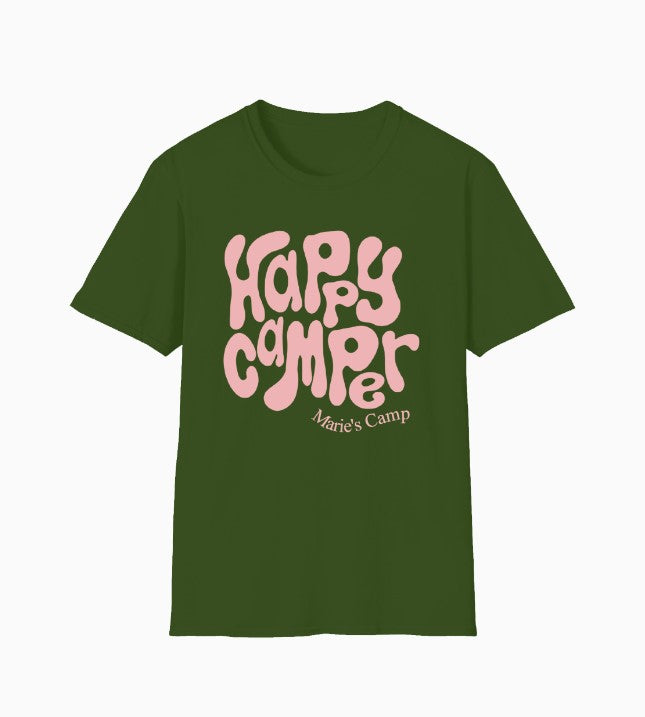 Personalized Bachelorette T-shirt Happy Camper