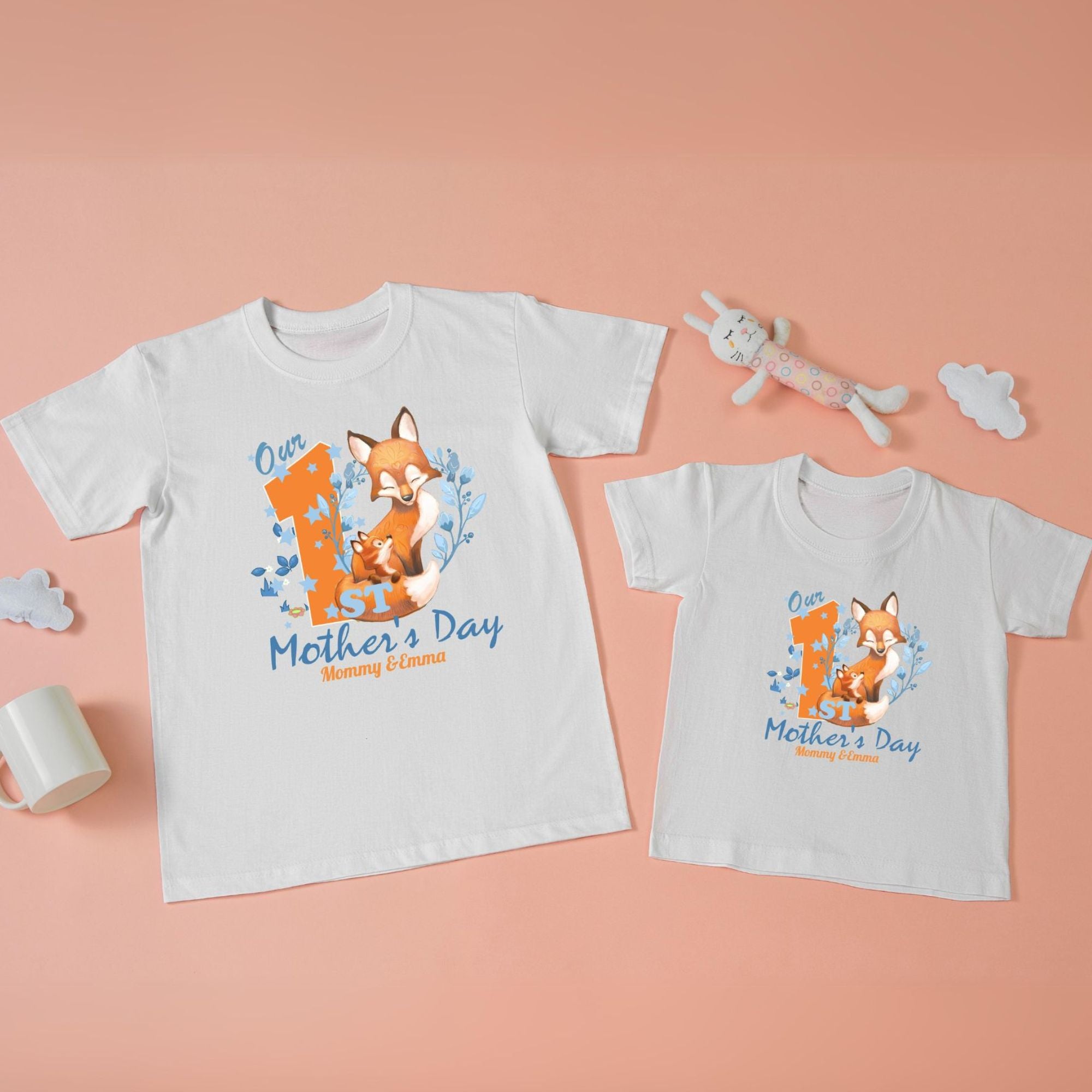 Personalized Matching Mom & Baby T-shirts 1st Mother's Day