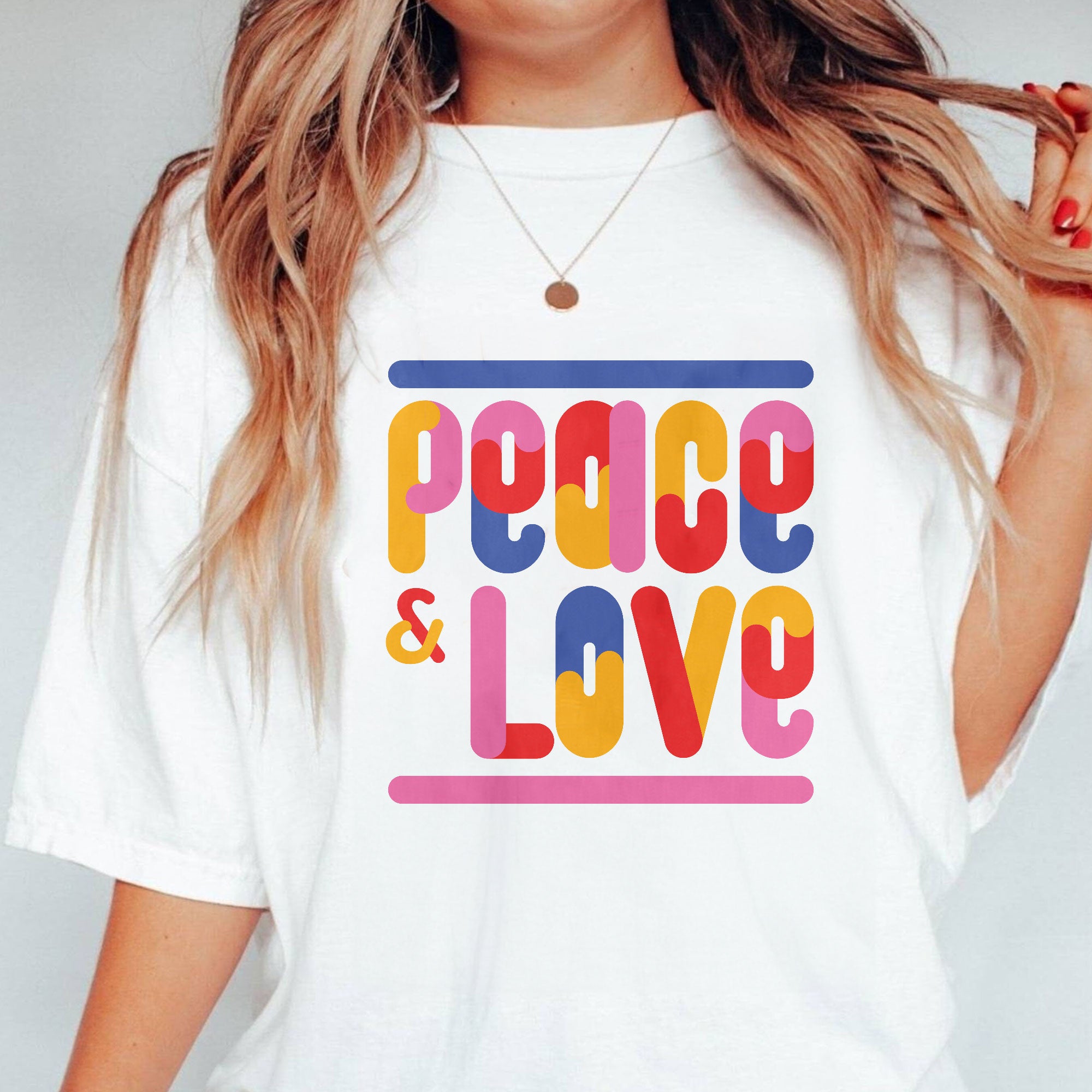 Quote T-shirt Peace & Love